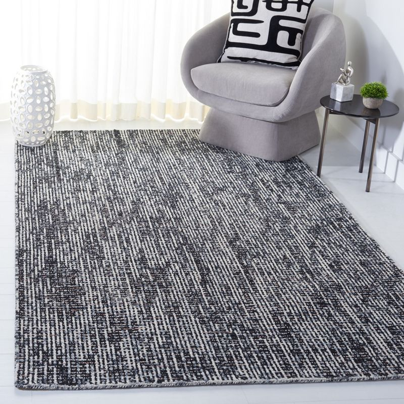 Abstract ABT468 Handmade Indoor Area Rug - Black/Grey - 6'x6' - Safavieh
