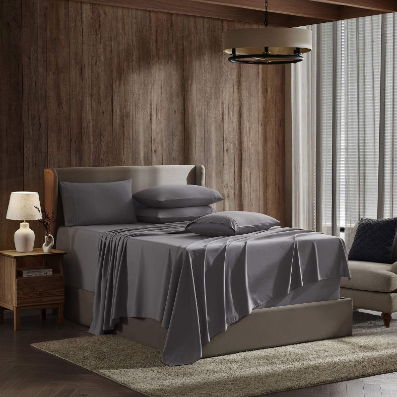 Nestl Extra Deep Pocket 6 Piece Sheet Sets, King Size Sheets & Pillowcases - Dark Gray