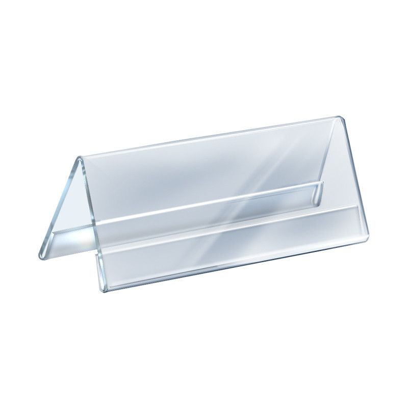 Azar Displays Two Sided Tent Style Clear Acrylic Sign Holder and Nameplate, Size: 11" W x 4.25" H on each side, 10-Pack