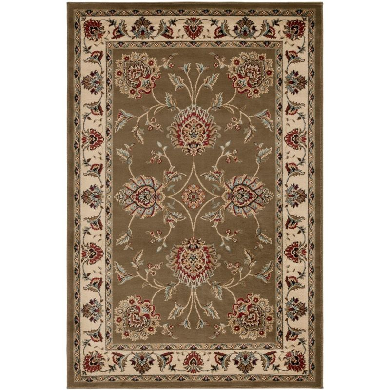 Lyndhurst LNH555 Power Loomed Area Rug - Green/Ivory - 4'x6' - Safavieh