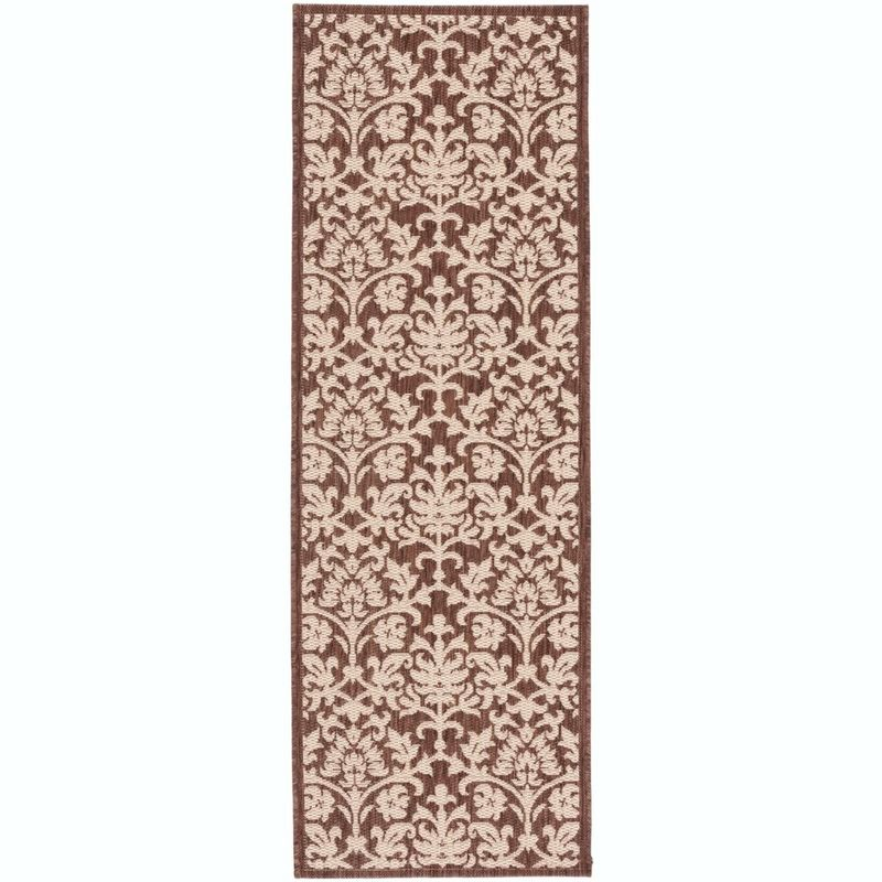 Courtyard CY3416 Power Loomed Indoor and Outdoor Runner Rug - Chocolate/Natural - 2'3"x6'7" - Safavieh