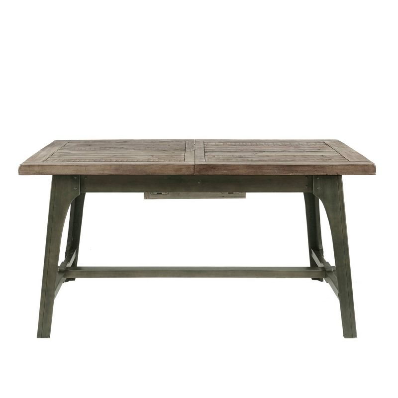 Ink+Ivy Oliver Extendable Dining Table Gray: Self-Storing Leaf, Seats Six, Antique Bronze Legs