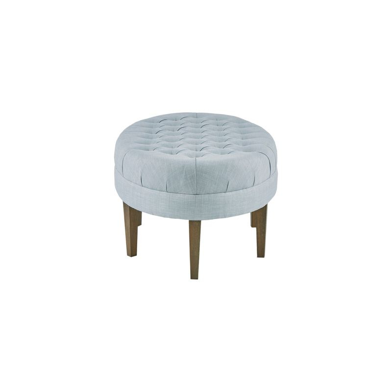 Madison Park Mathew Surfboard Tufted Ottoman Dusty Blue: Polyester Upholstery, Plywood Frame