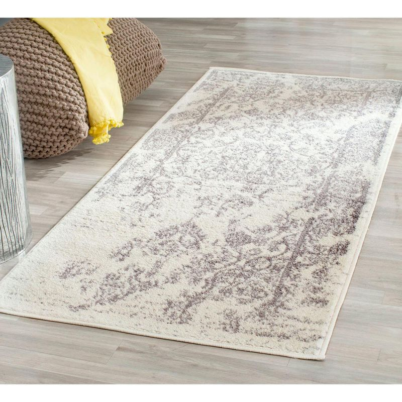 Adirondack ADR101 Power Loomed Runner Rug - Ivory/Silver - 2'6"x10' - Safavieh.