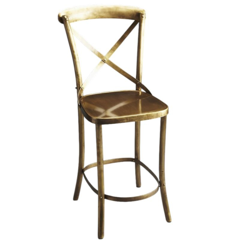 HomeRoots 24" Gold Iron Bar Chair