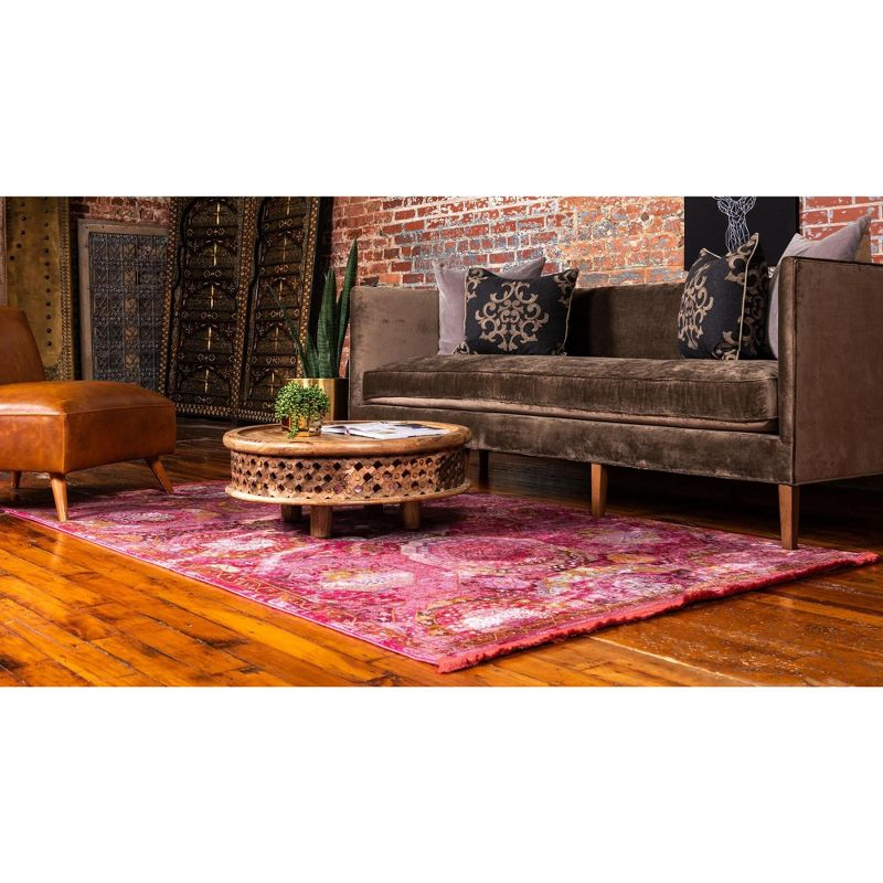 Unique Loom Baracoa Collection Area Rug - Coppelia (7'  x 10' Rectangle Pink/Ivory)