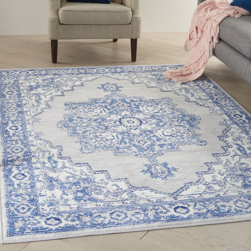 Nourison Whimsicle WHS03 Indoor only Area Rug - Grey Blue 4' x 6'