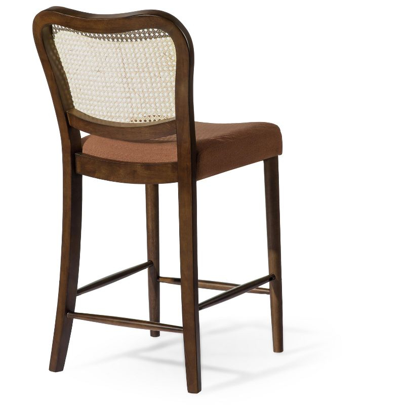Maven Lane Vera High Back Fabric Counter Height Chair, Aged Brown/Clay