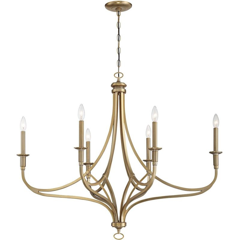Minka Lavery Brushed Honey Gold Chandelier 40" Wide Modern 6-Light Fixture for Dining Room House Foyer Kitchen Entryway Bedroom