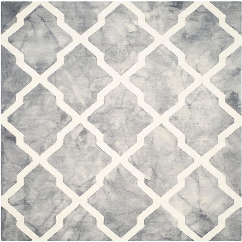 Dip Dye DDY540 Hand Tufted Indoor Area Rug - Grey/Ivory - 7'x7' - Safavieh