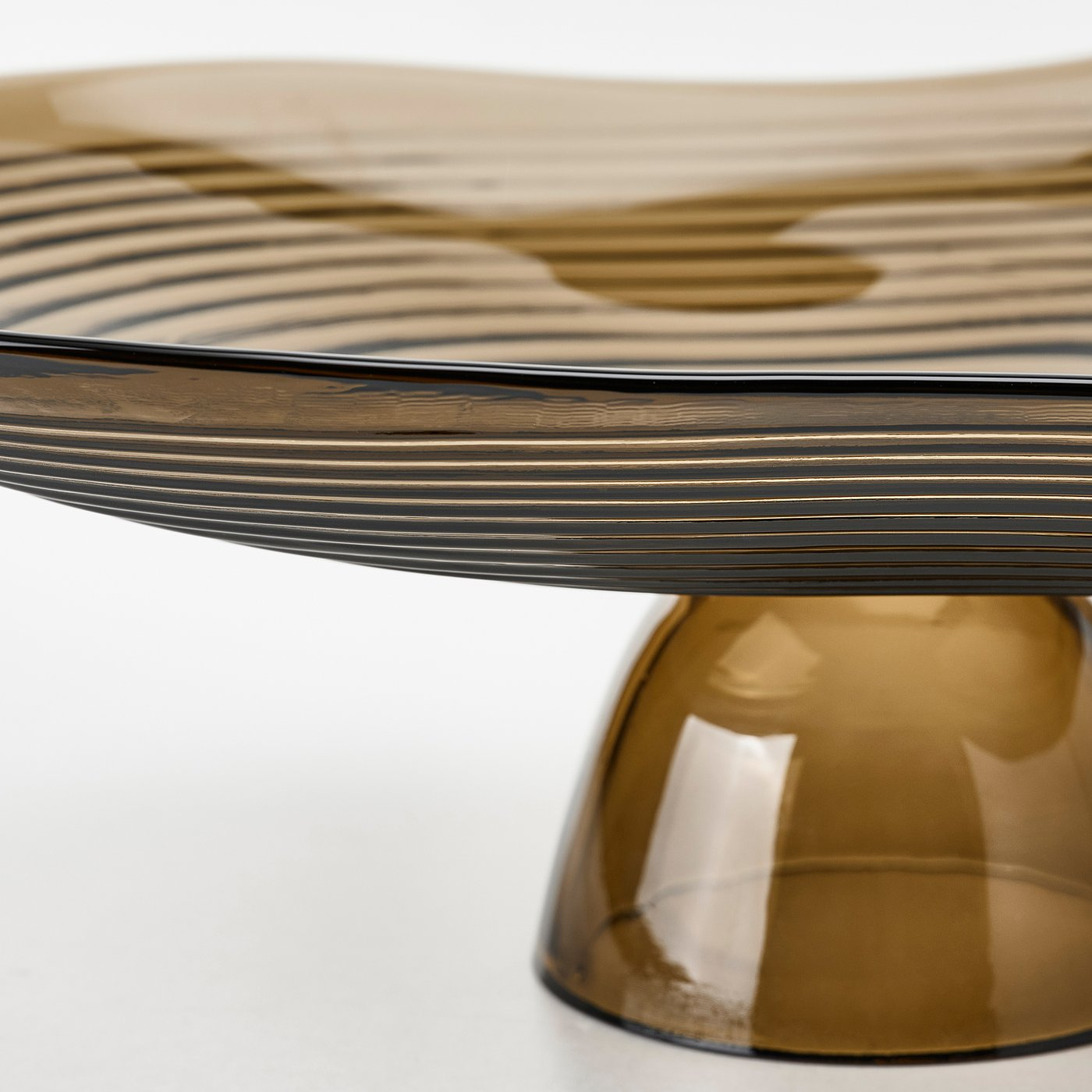 HÄCKPOPPEL Decorative bowl with base - brown 9 ½ "