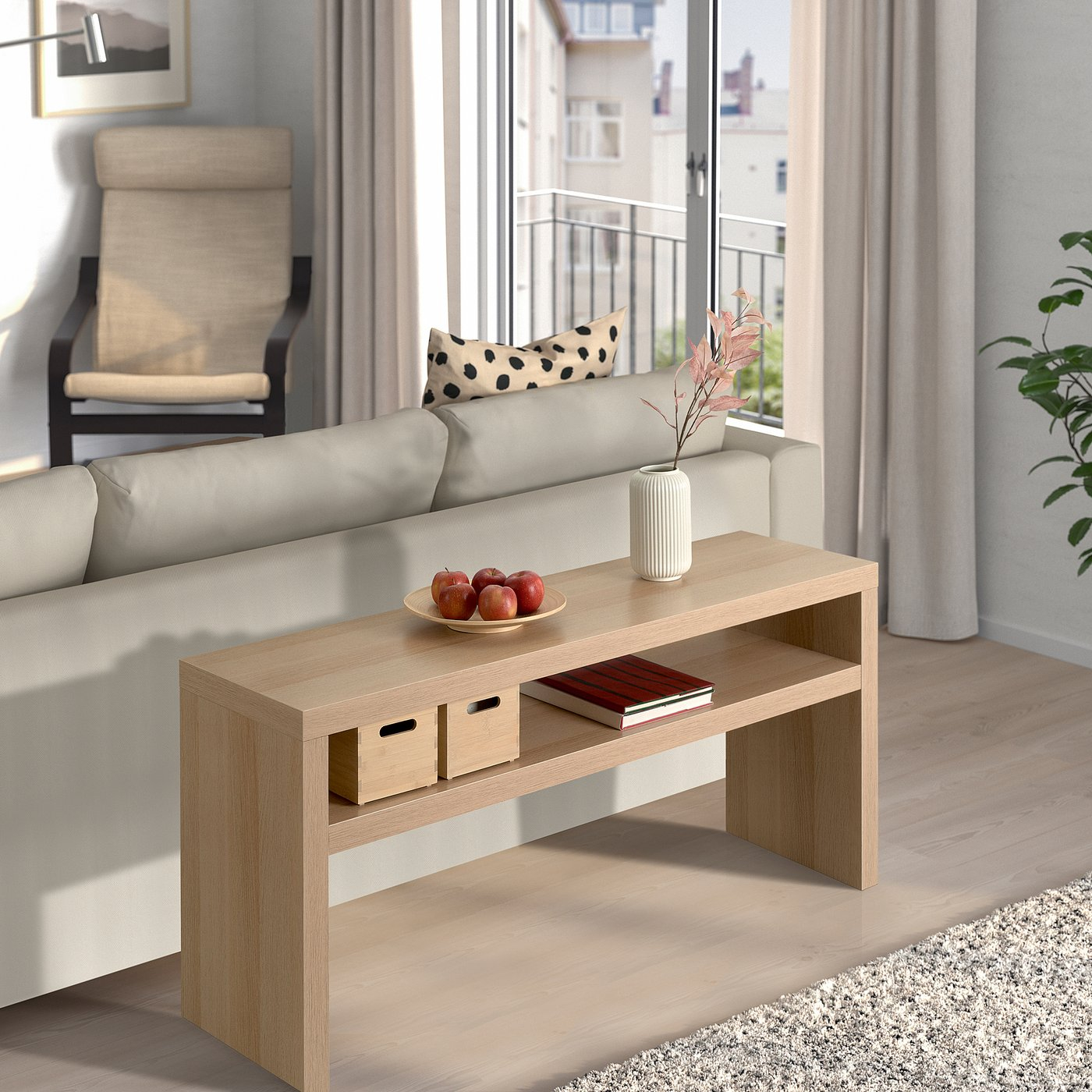 LACK Console table - white stained oak 55 1/8x15 3/8 "