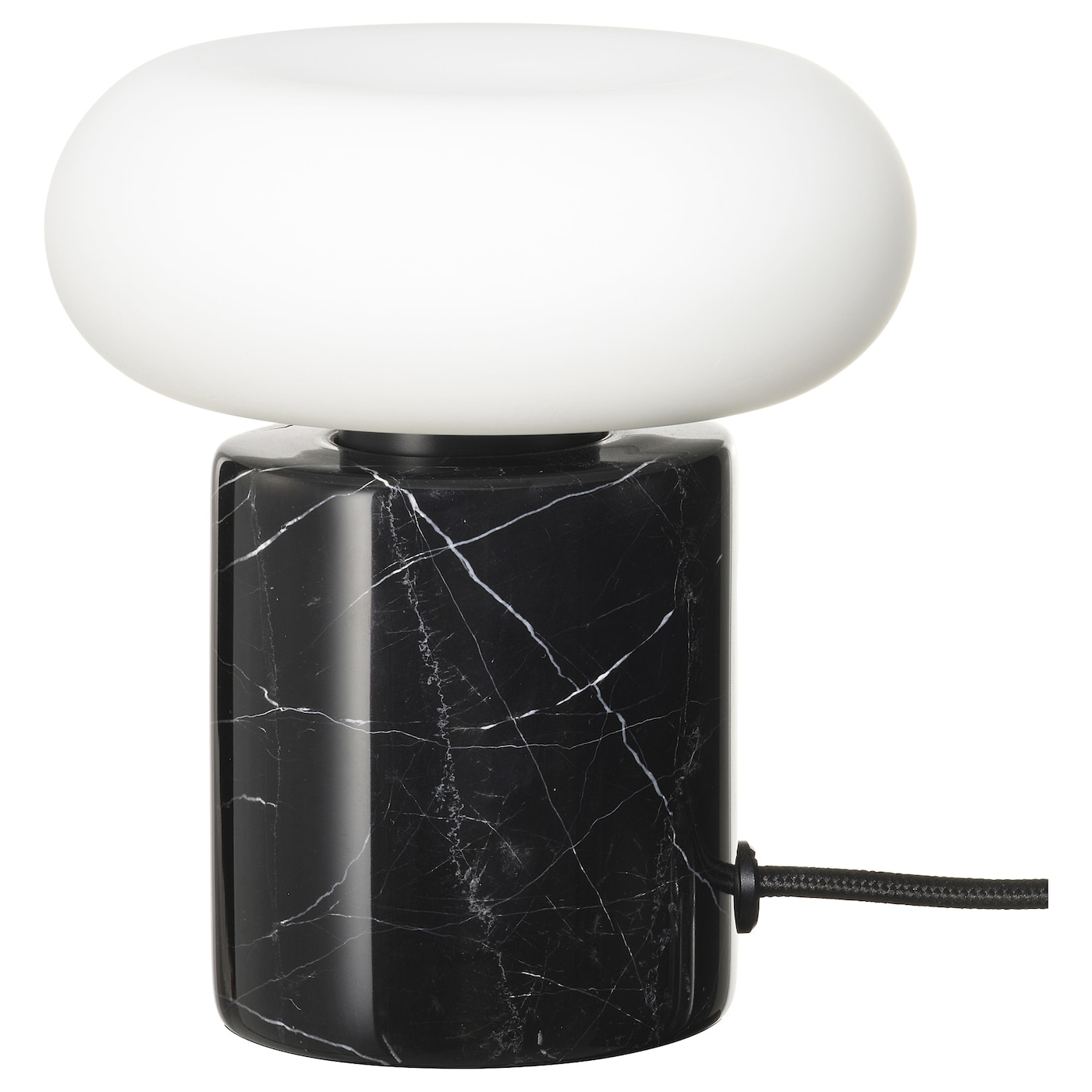 MARKFROST / MOLNART Table lamp with LED bulb - black/marble black