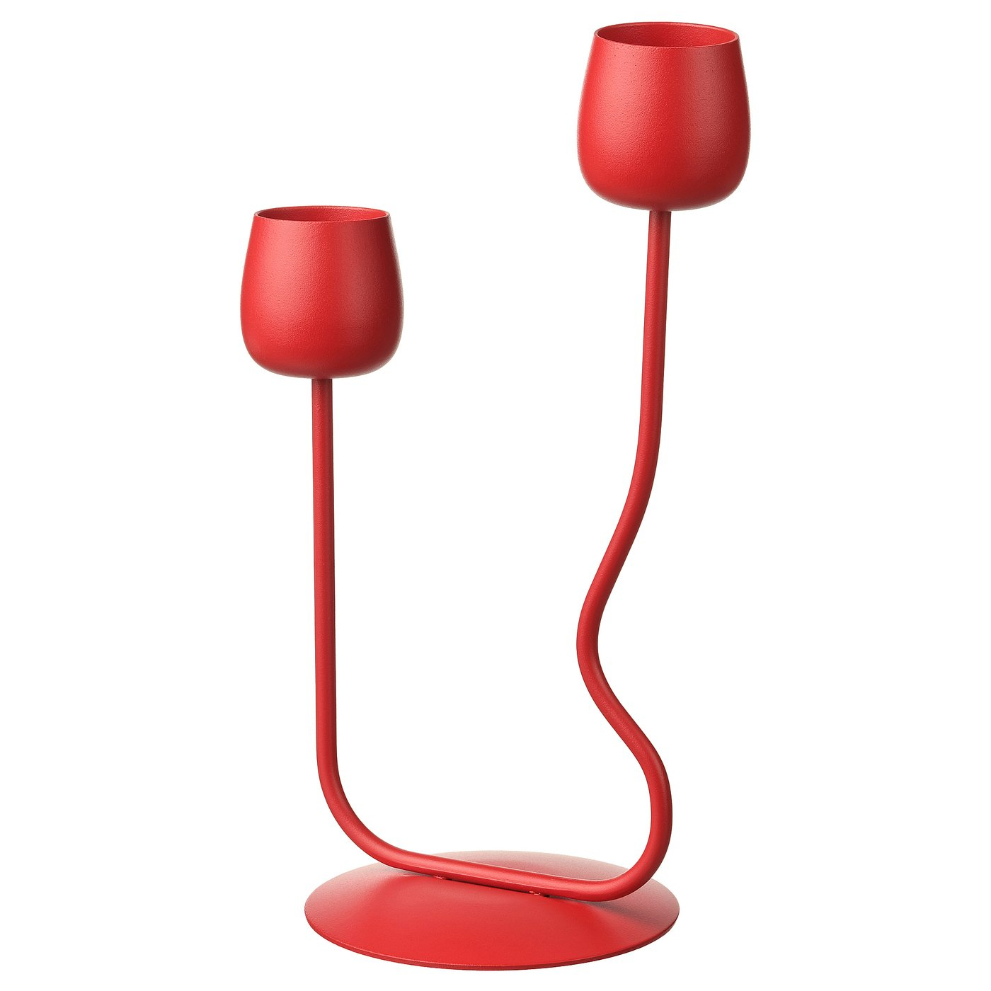 SILVERPÄRON Candlestick/tealight holder - bright red 11 "