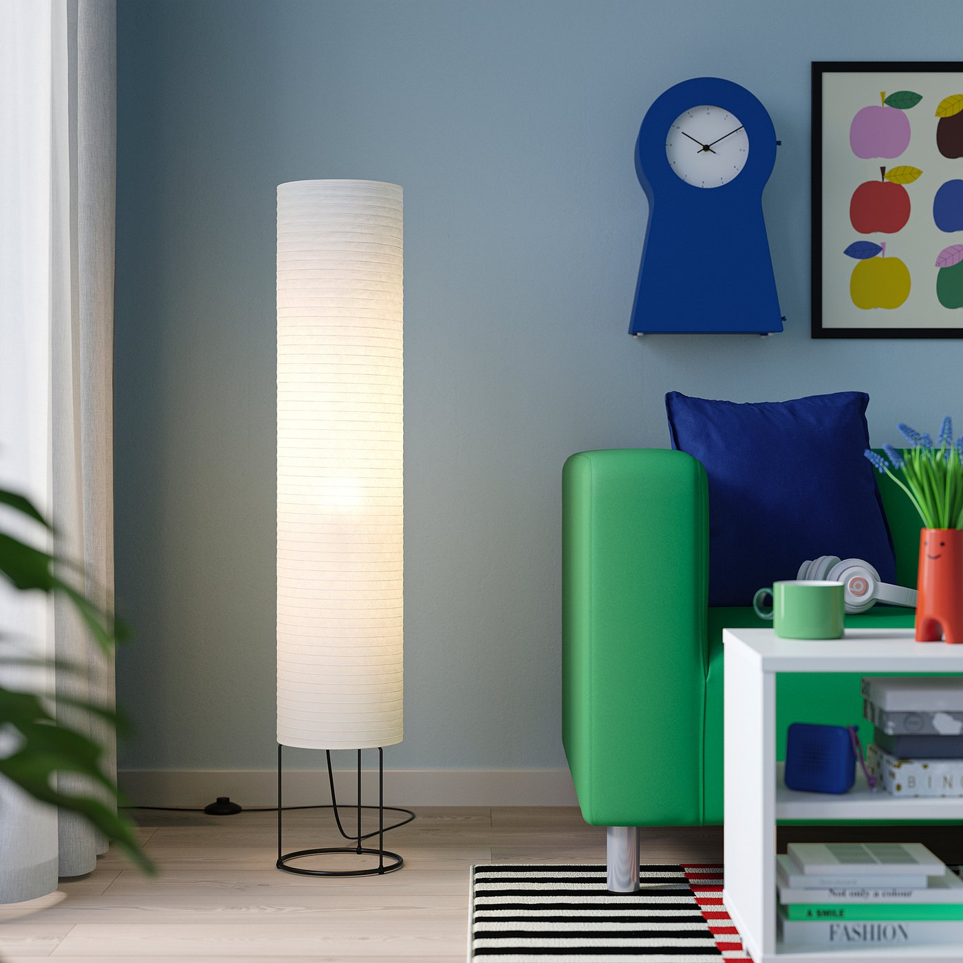 STRANDAD Floor lamp - white/black