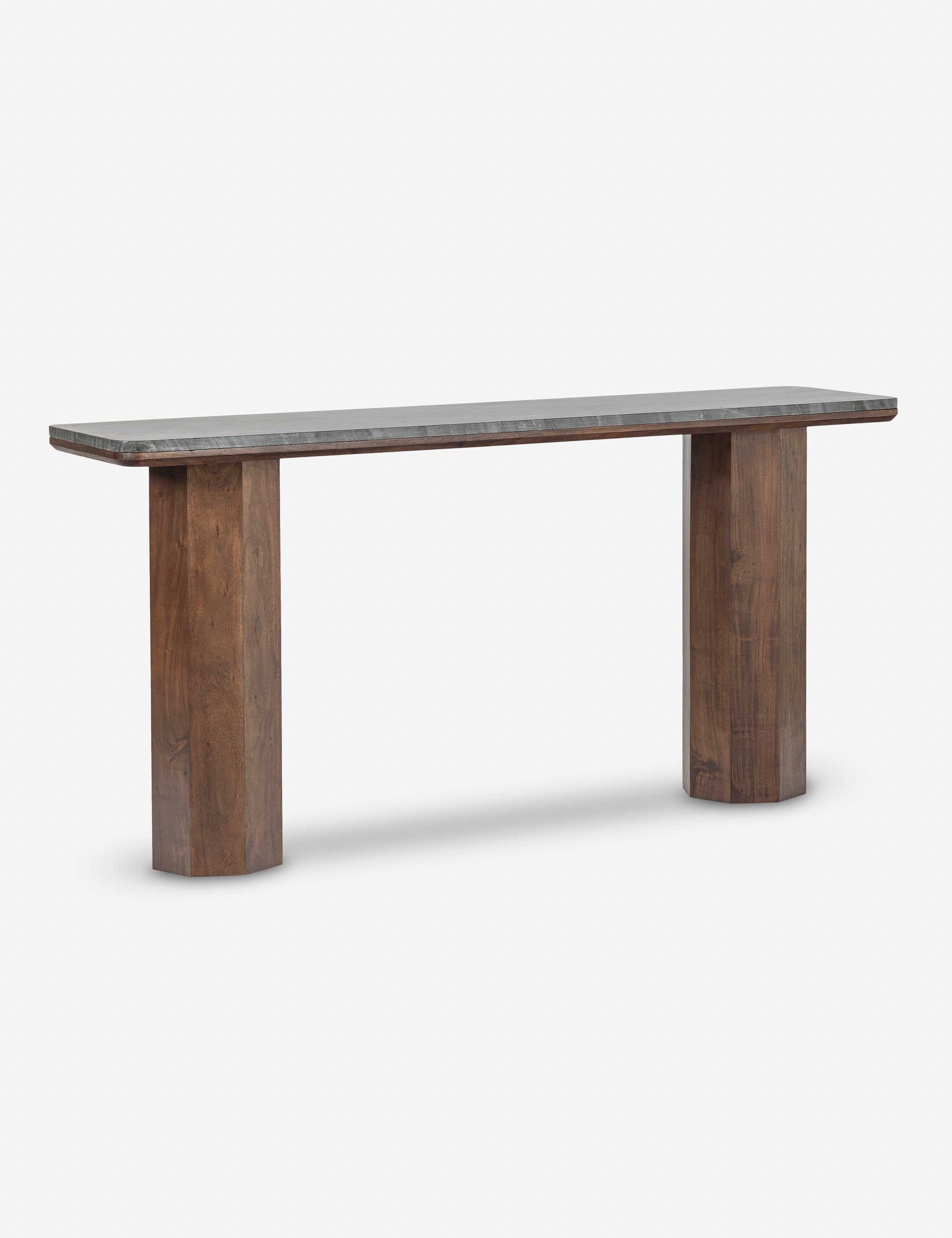 Phan Console Table - Brown and Black Marble