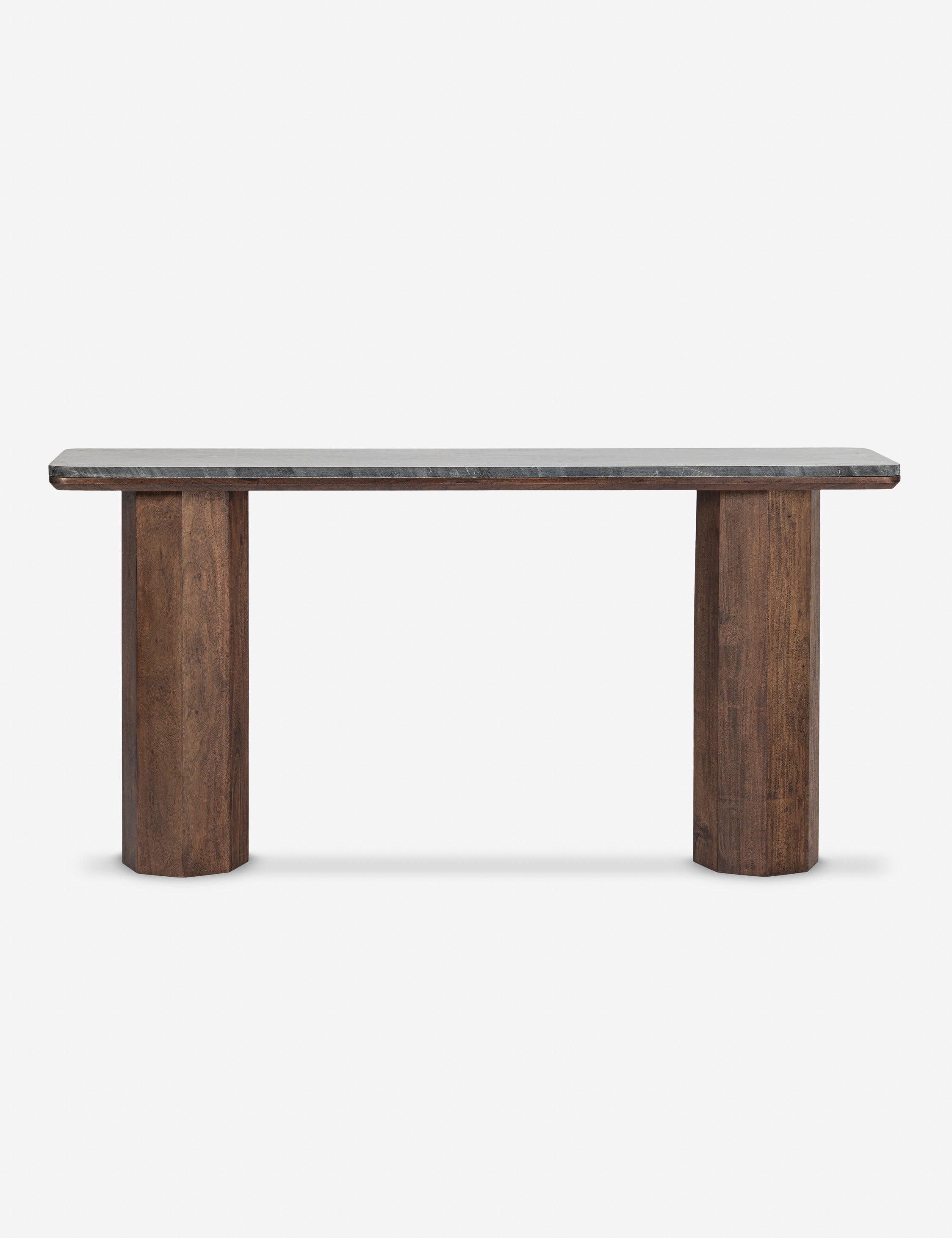 Phan Console Table - Brown and Black Marble