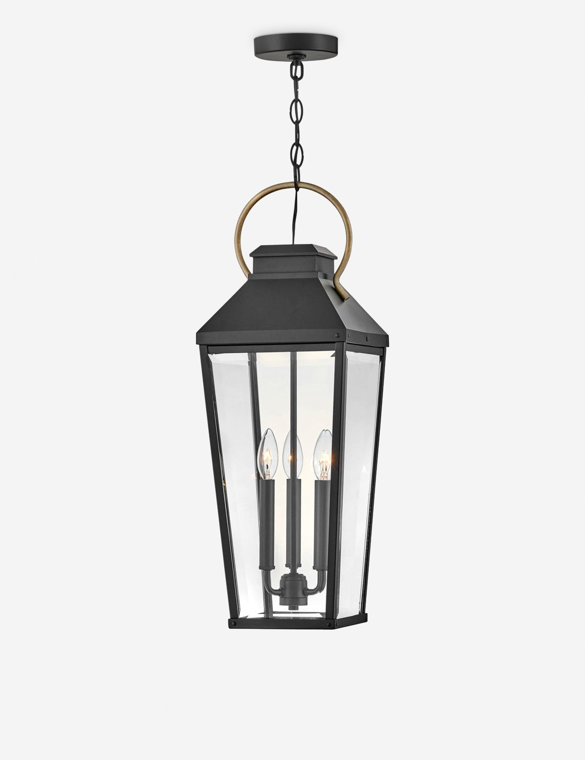 Renshaw Outdoor Pendant Light - Black / 9"Dia
