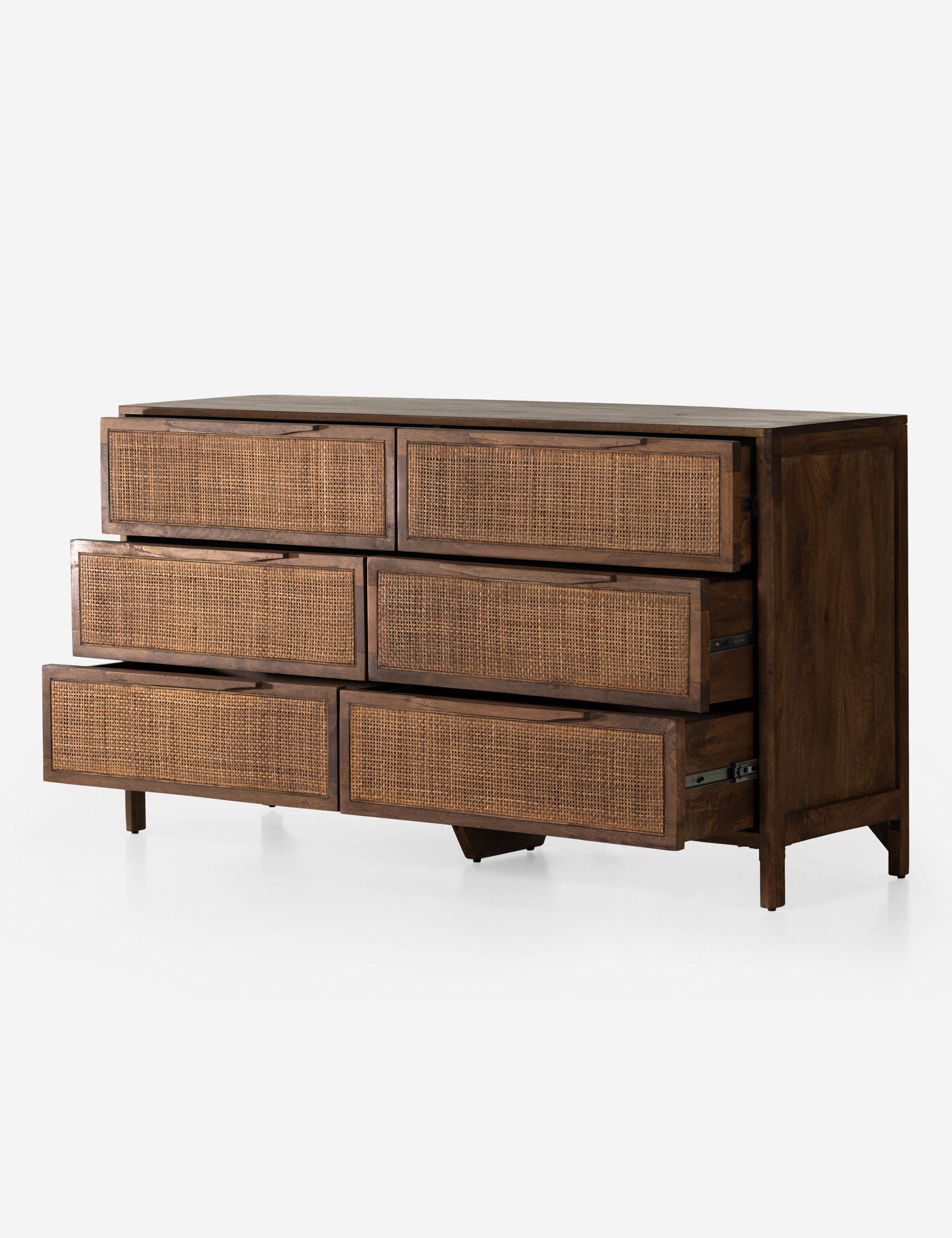Prescott Sydney 58" Coastal Brown Wash Double Dresser with Mirror