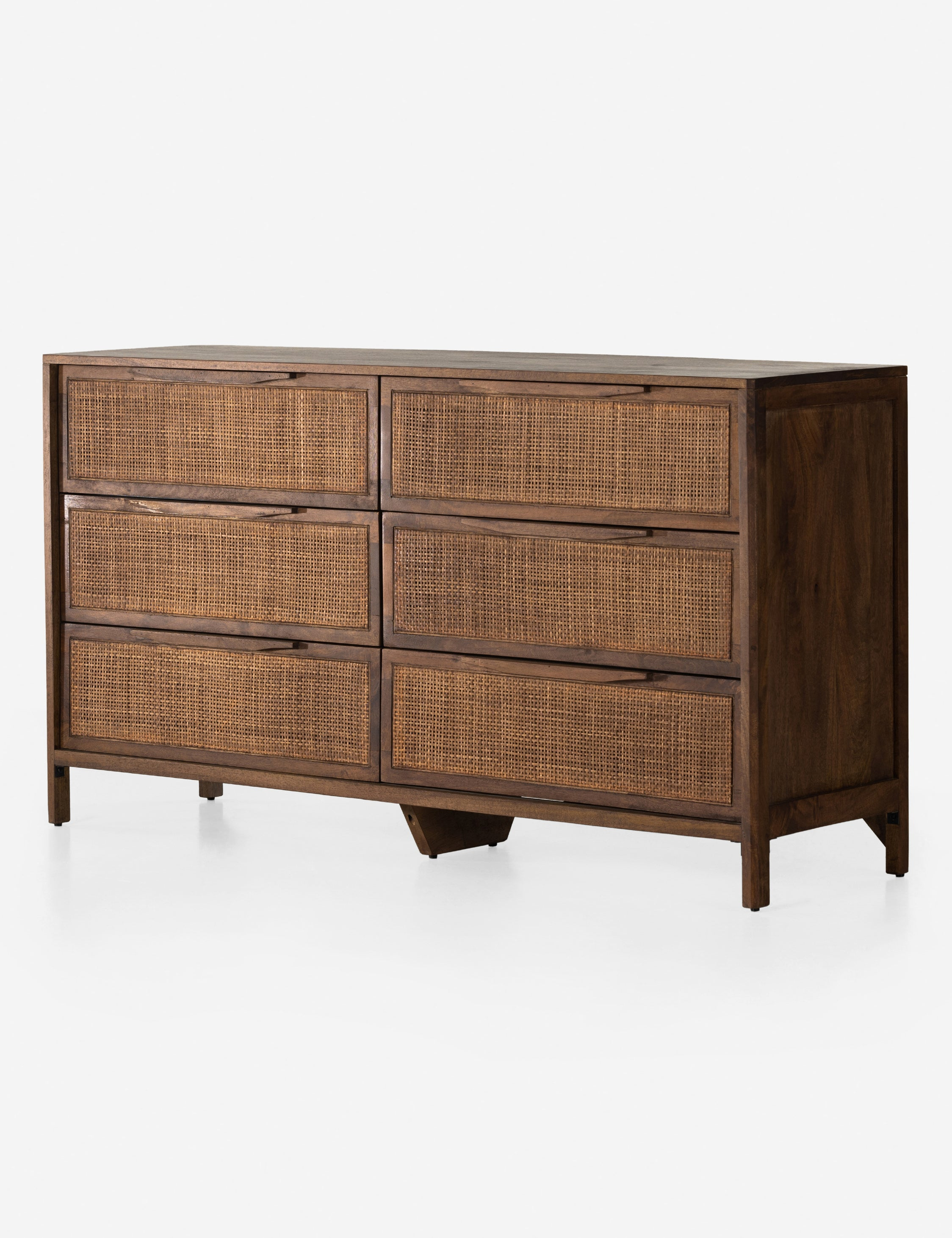 Prescott Sydney 58" Coastal Brown Wash Double Dresser with Mirror
