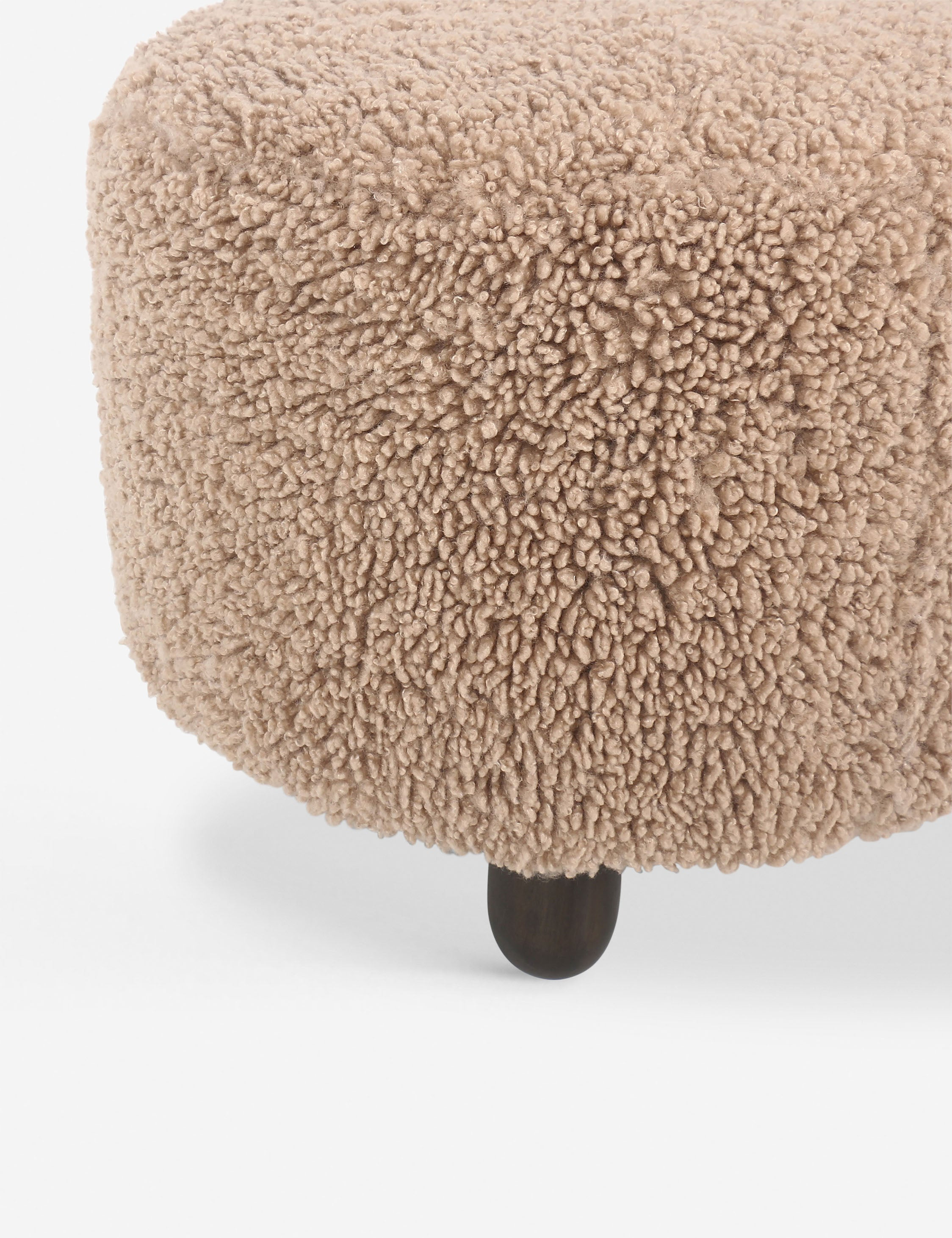 Dover Round Ottoman - Toast Shearling