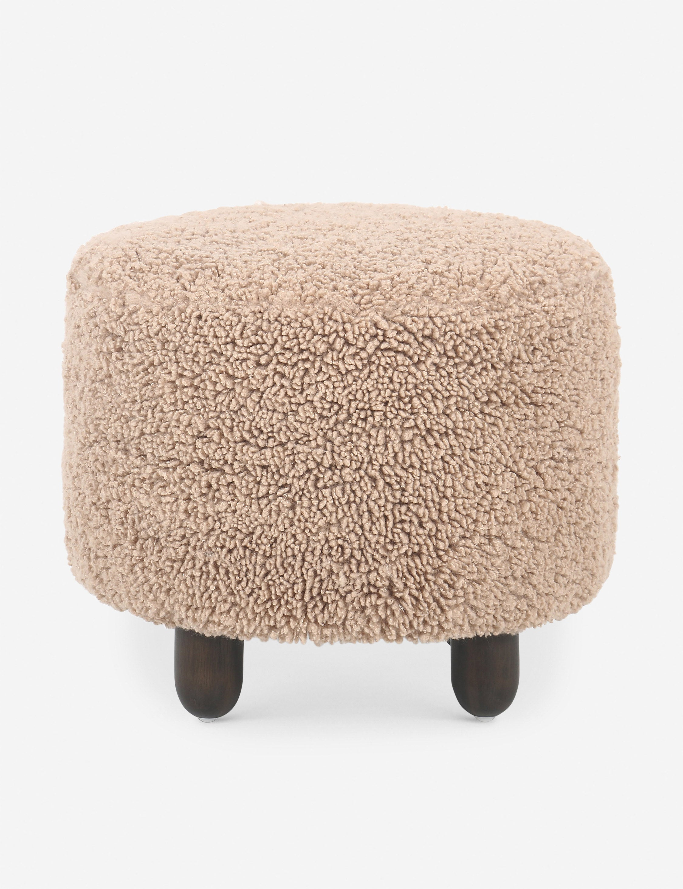 Dover Round Ottoman - Toast Shearling