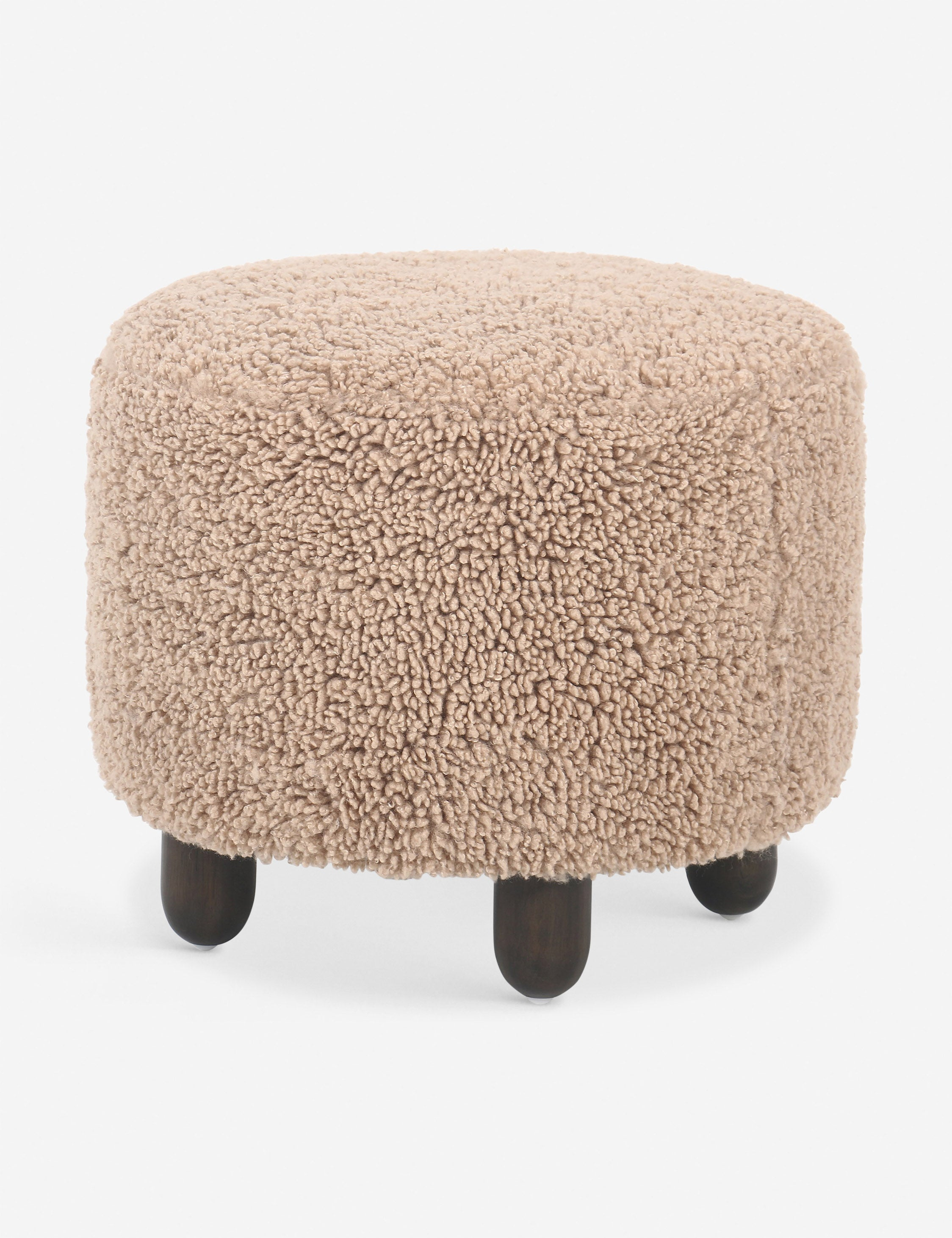 Dover Round Ottoman - Toast Shearling