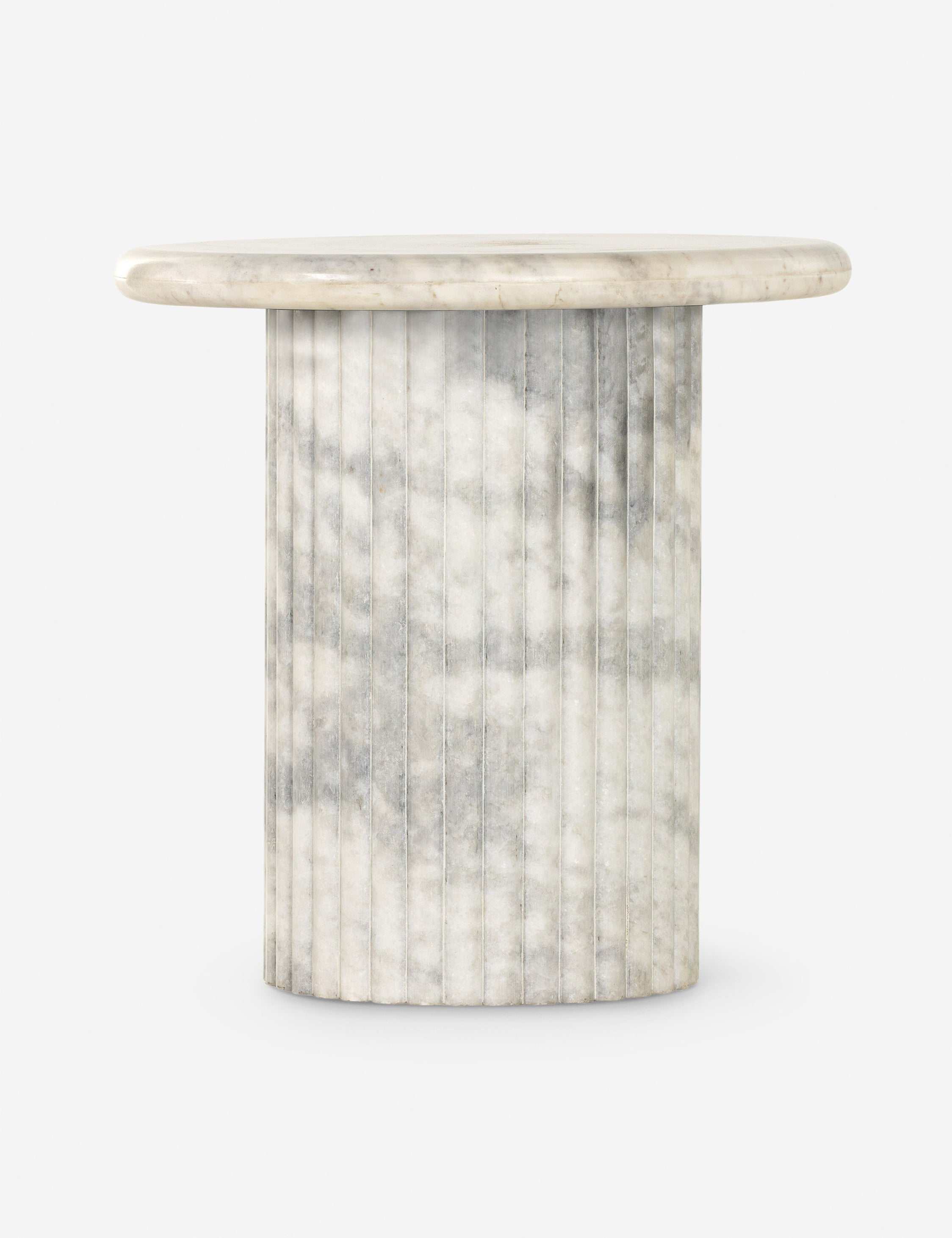 Mercer Round Side Table - White Marble