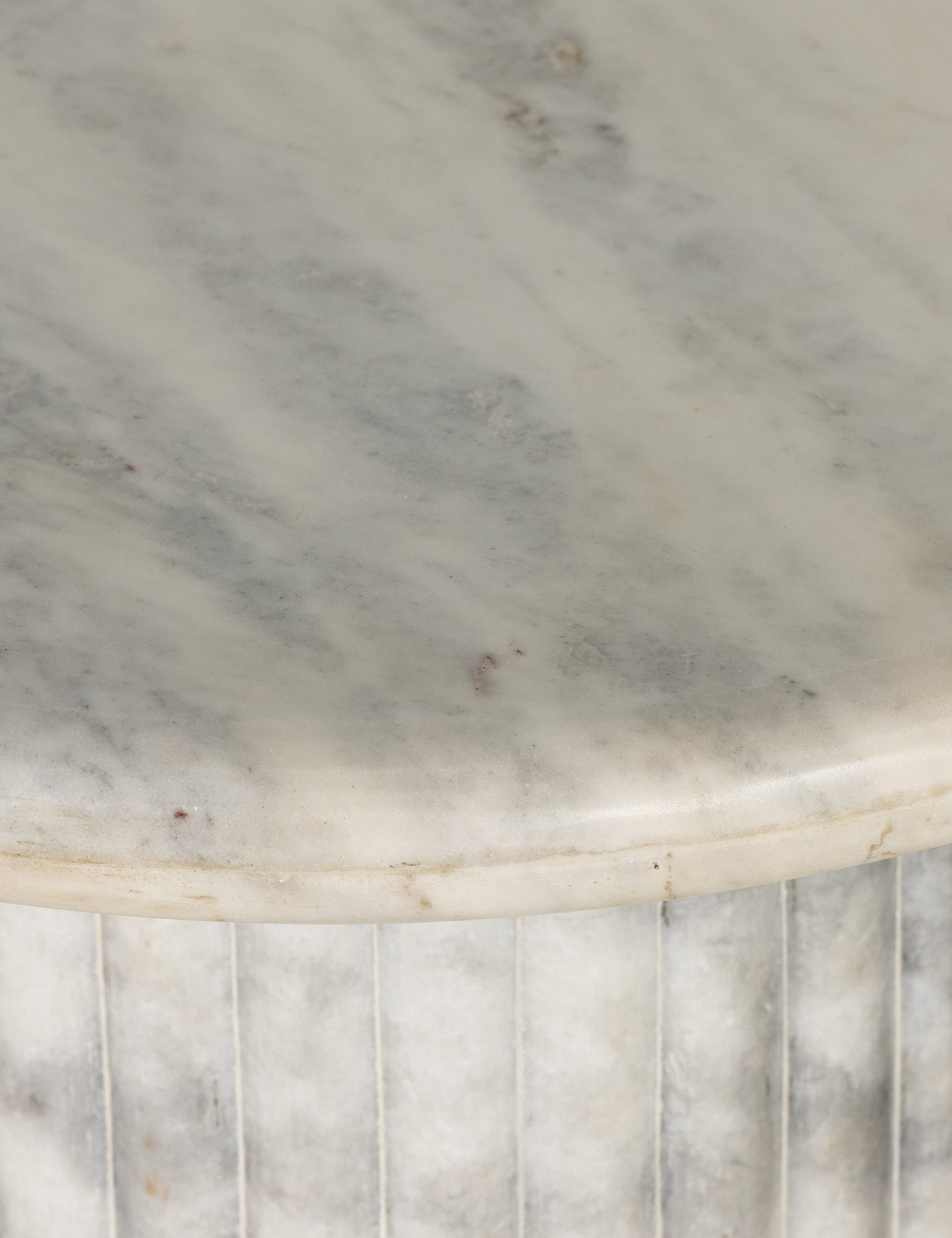 Mercer Round Side Table - White Marble
