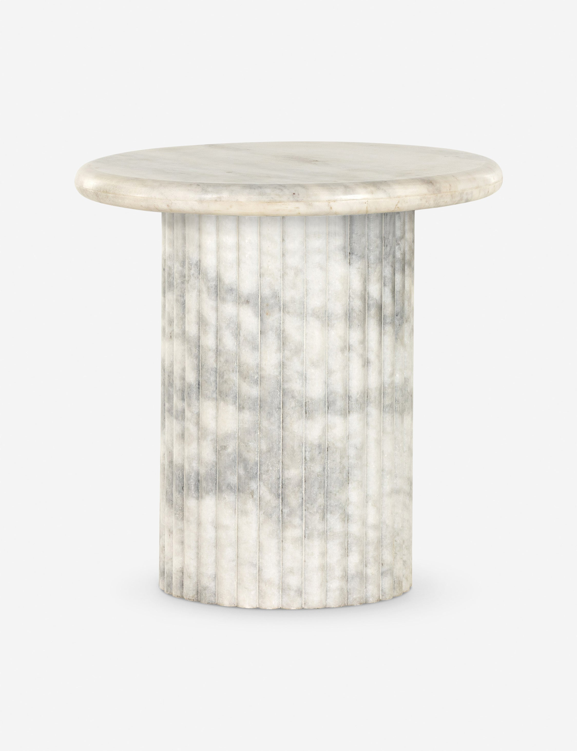 Mercer Round Side Table - White Marble