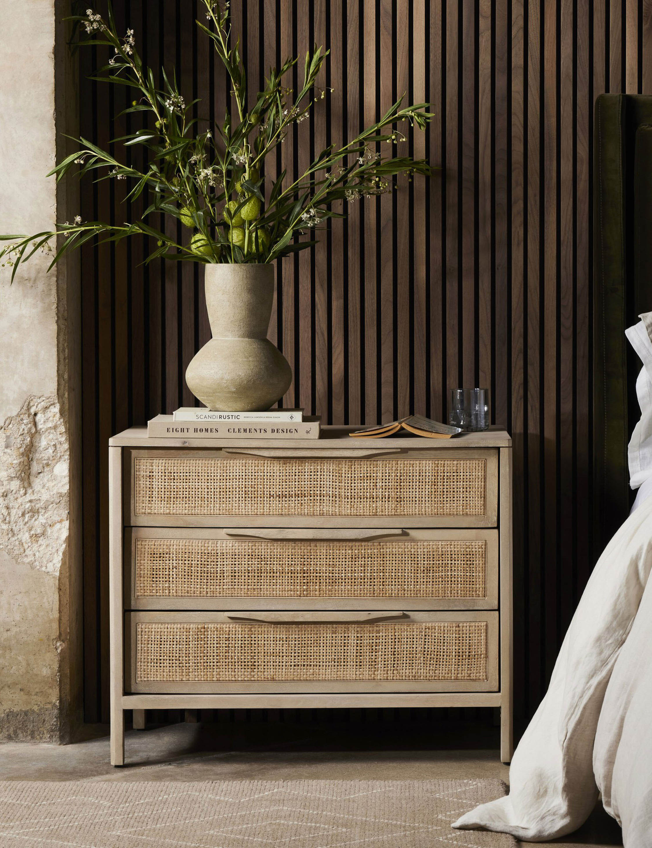Hannah 3-Drawer Nightstand - Natural