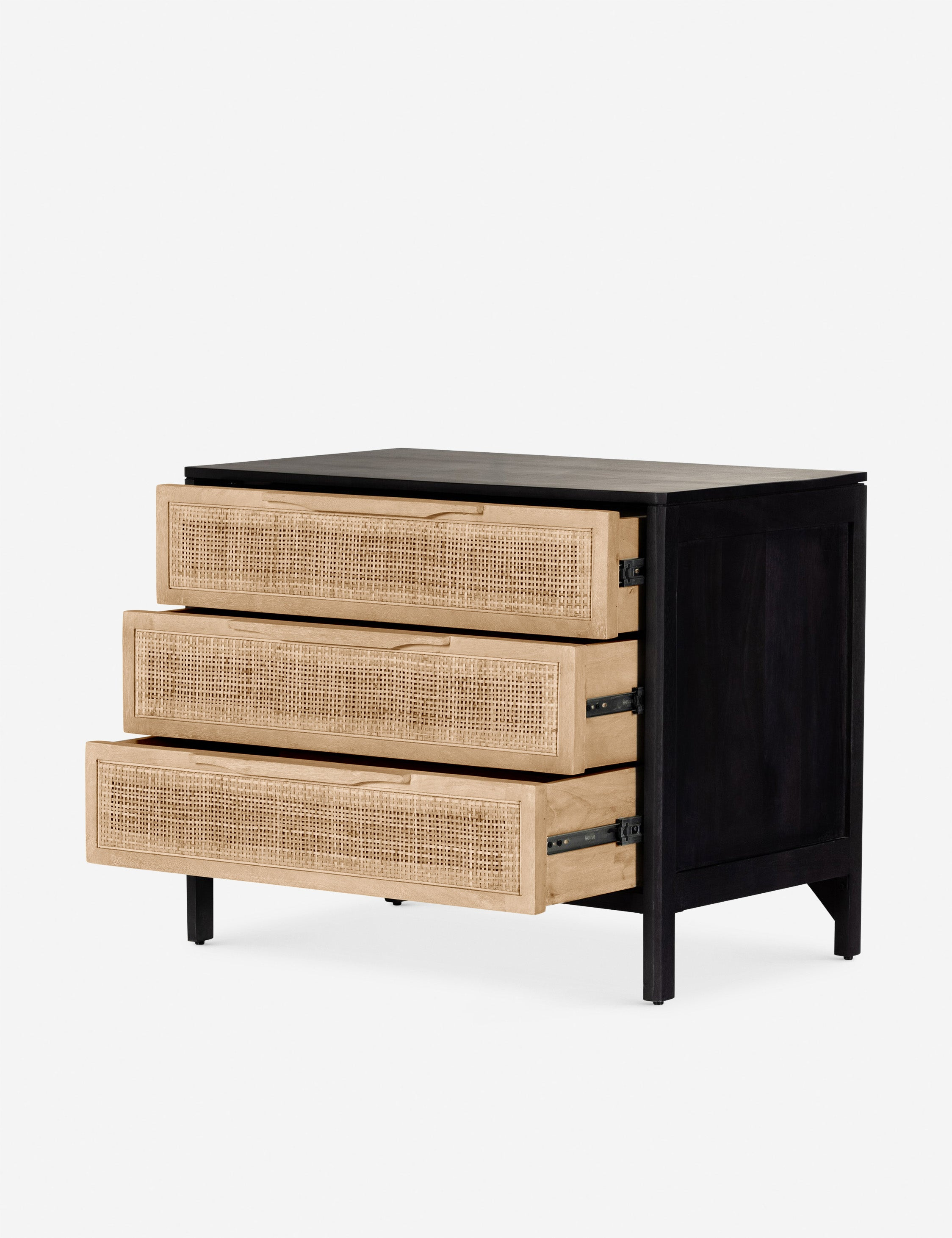 Hannah 3-Drawer Nightstand - Black and Natural