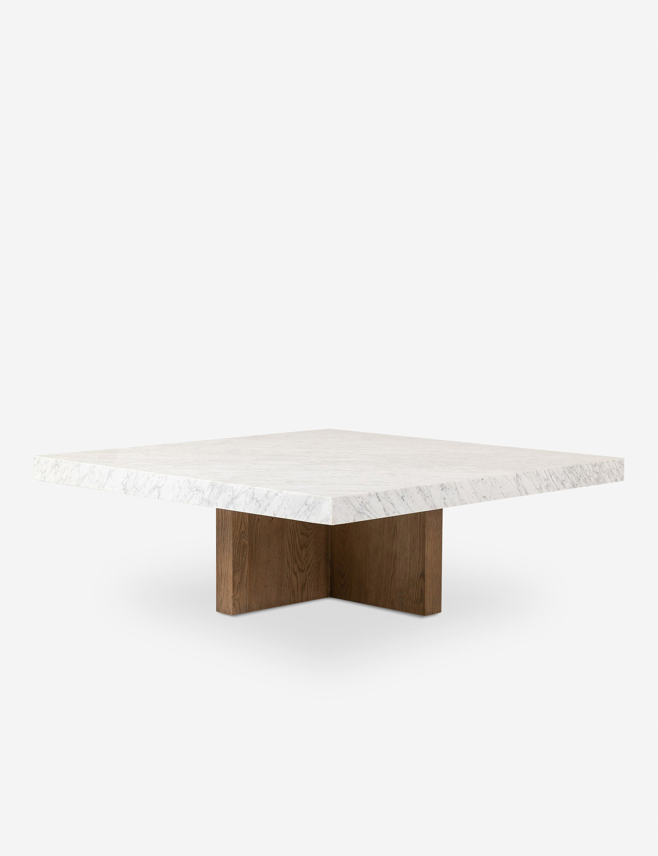 Ozawa Square Coffee Table - Brown and White Marble