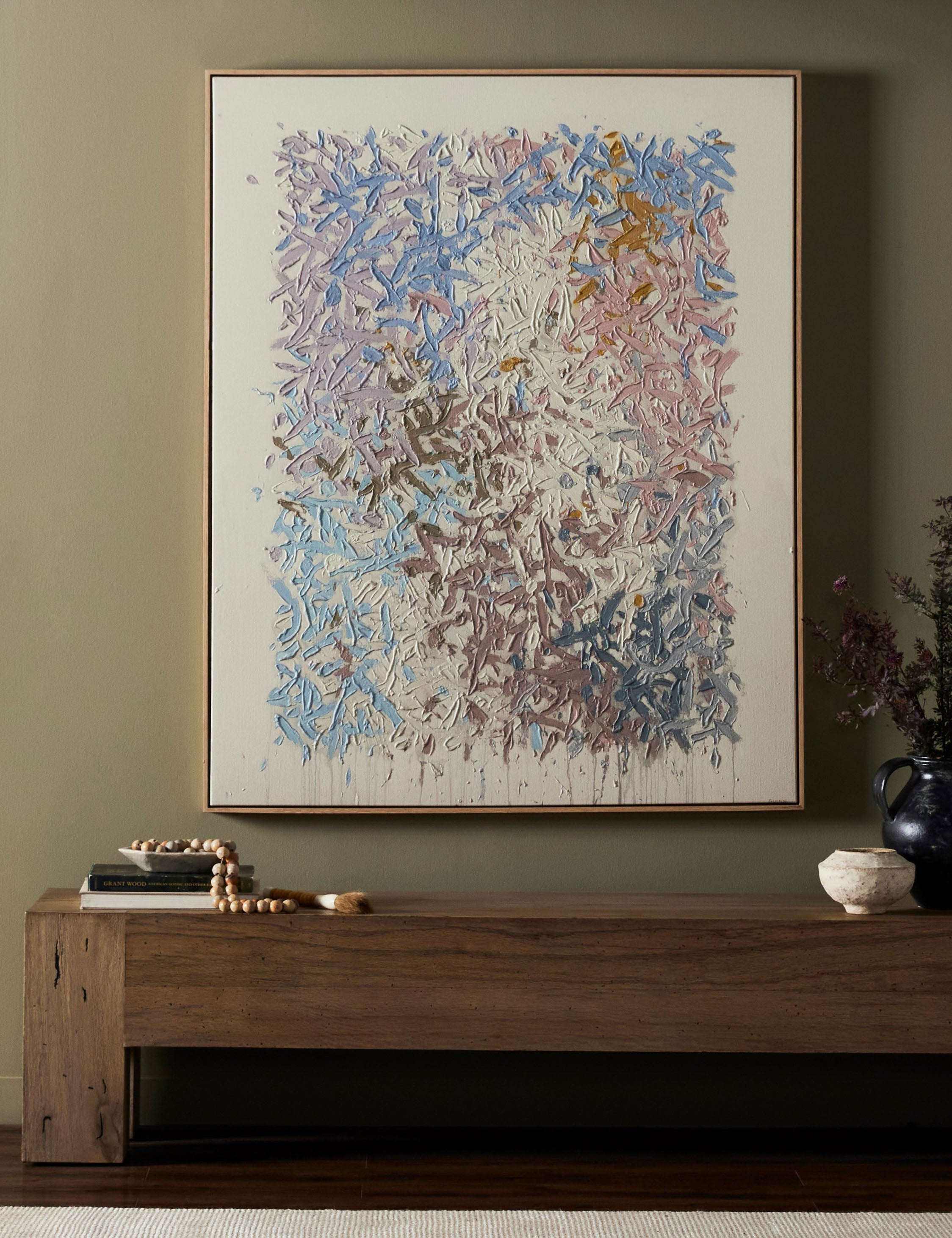 Our Hands Are Open No. 14 Wall Art by Tyler Guinn - Blue / 48.5" x  60"