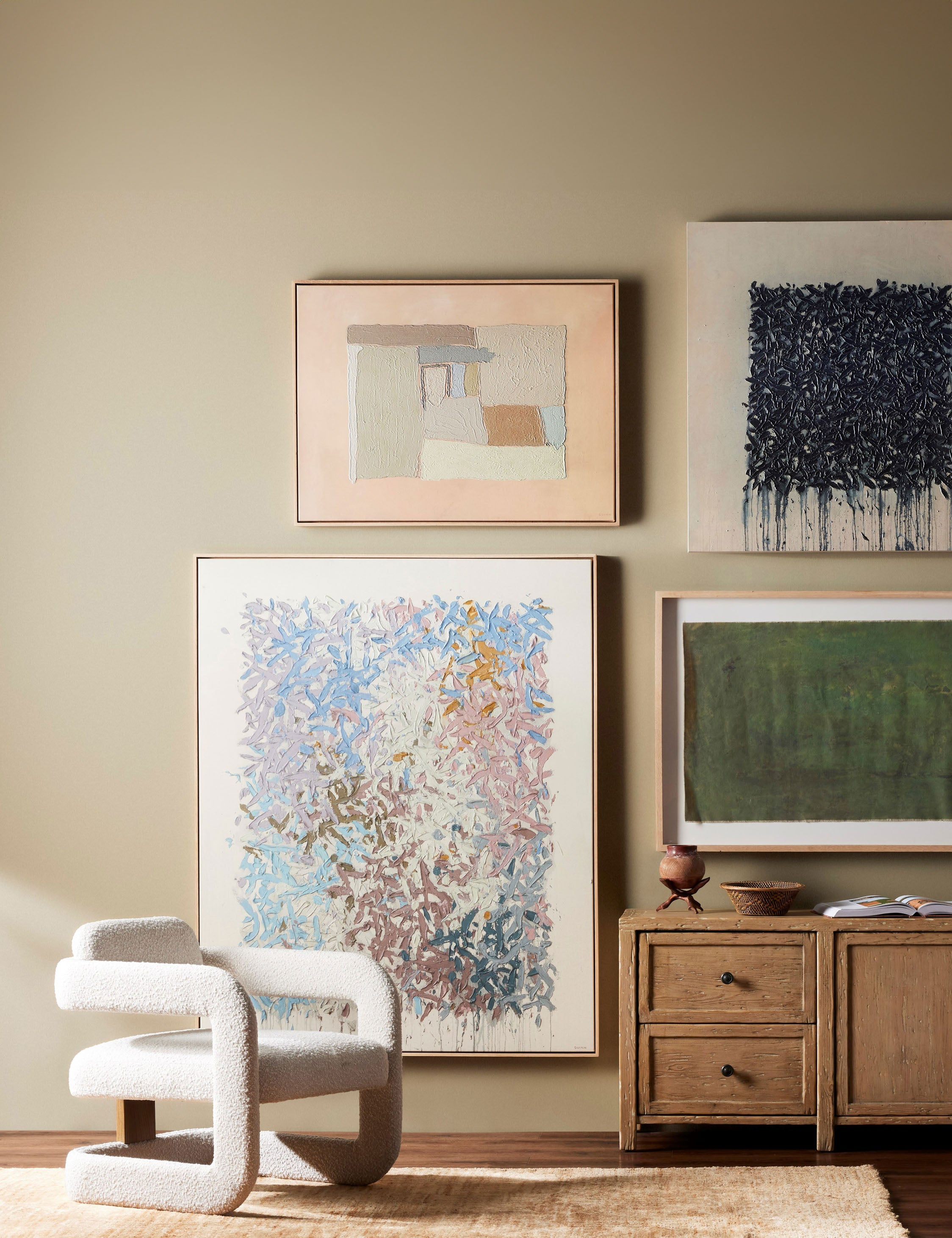 Our Hands Are Open No. 14 Wall Art by Tyler Guinn - Blue / 48.5" x  60"