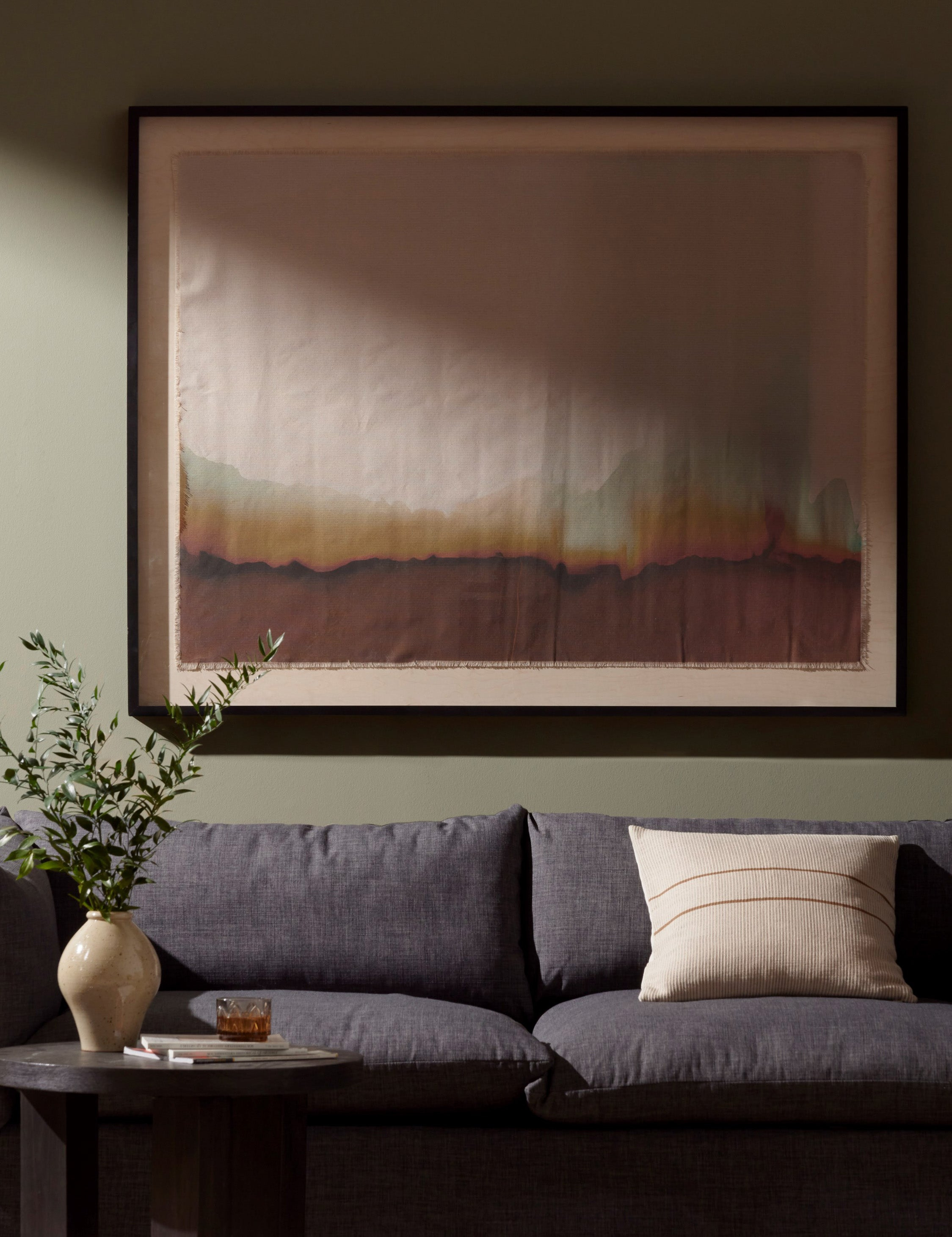 Abstract Ombre 17 Wall Art by Roseanne Kenny - Red / 60" x 47"