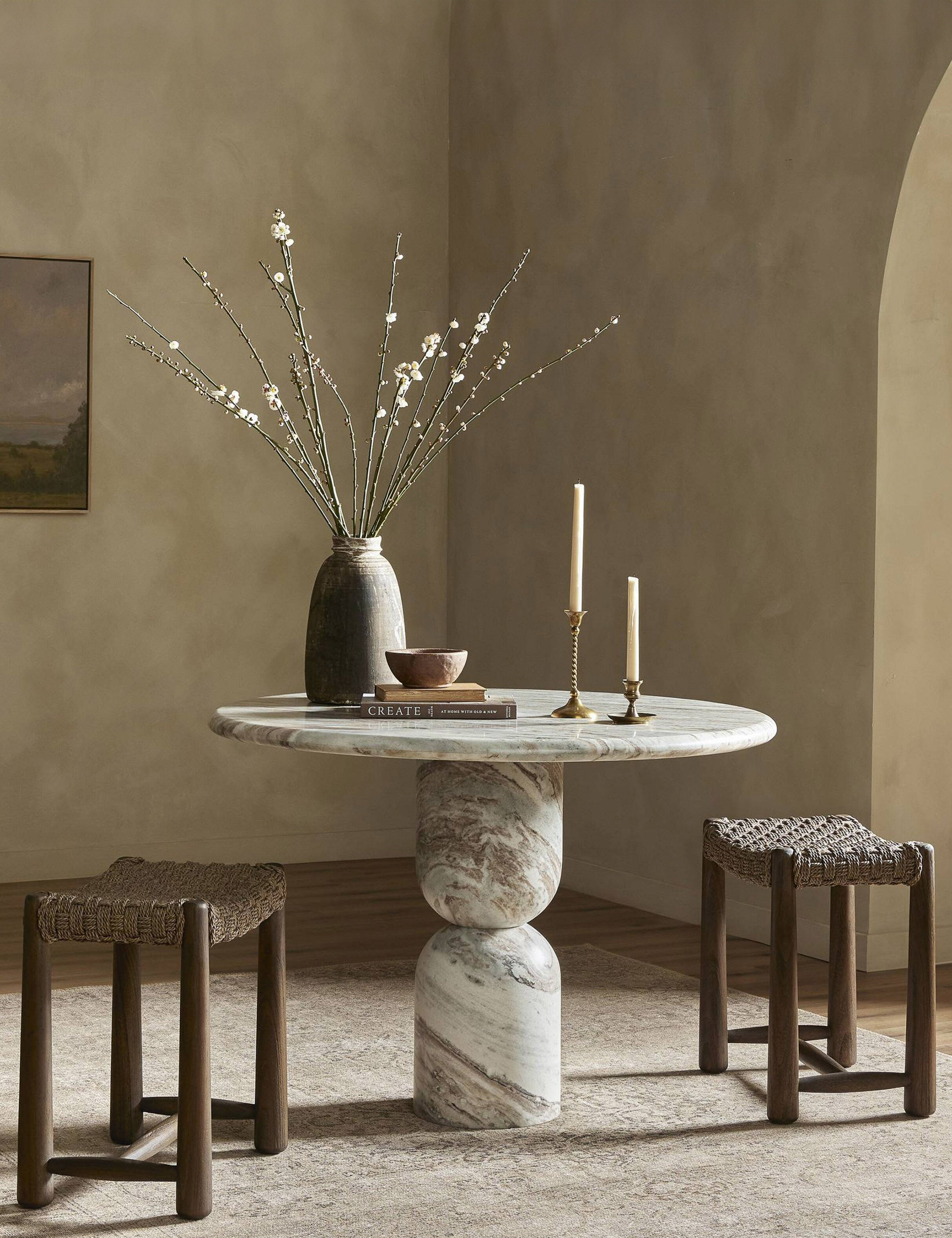 Figueroa Round Dining Table by Amber Lewis x Four Hands - Marble / 42"W