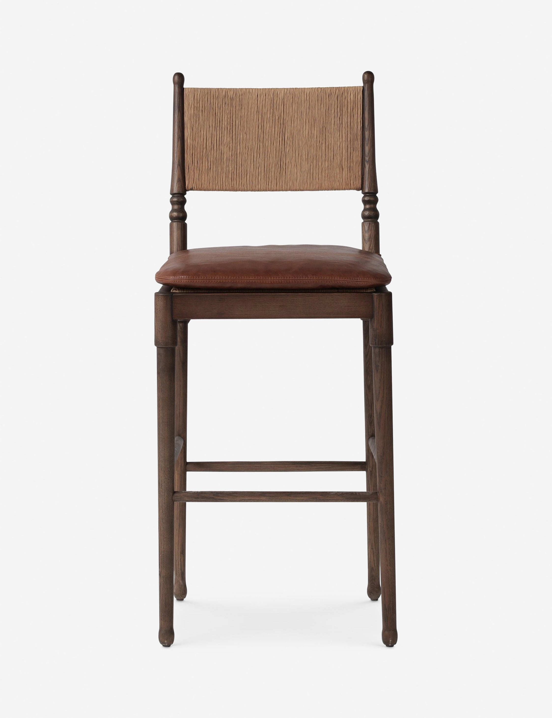 Fayth Bar and Counter Stool by Amber Lewis x Four Hands - Mahogany Leather / Bar