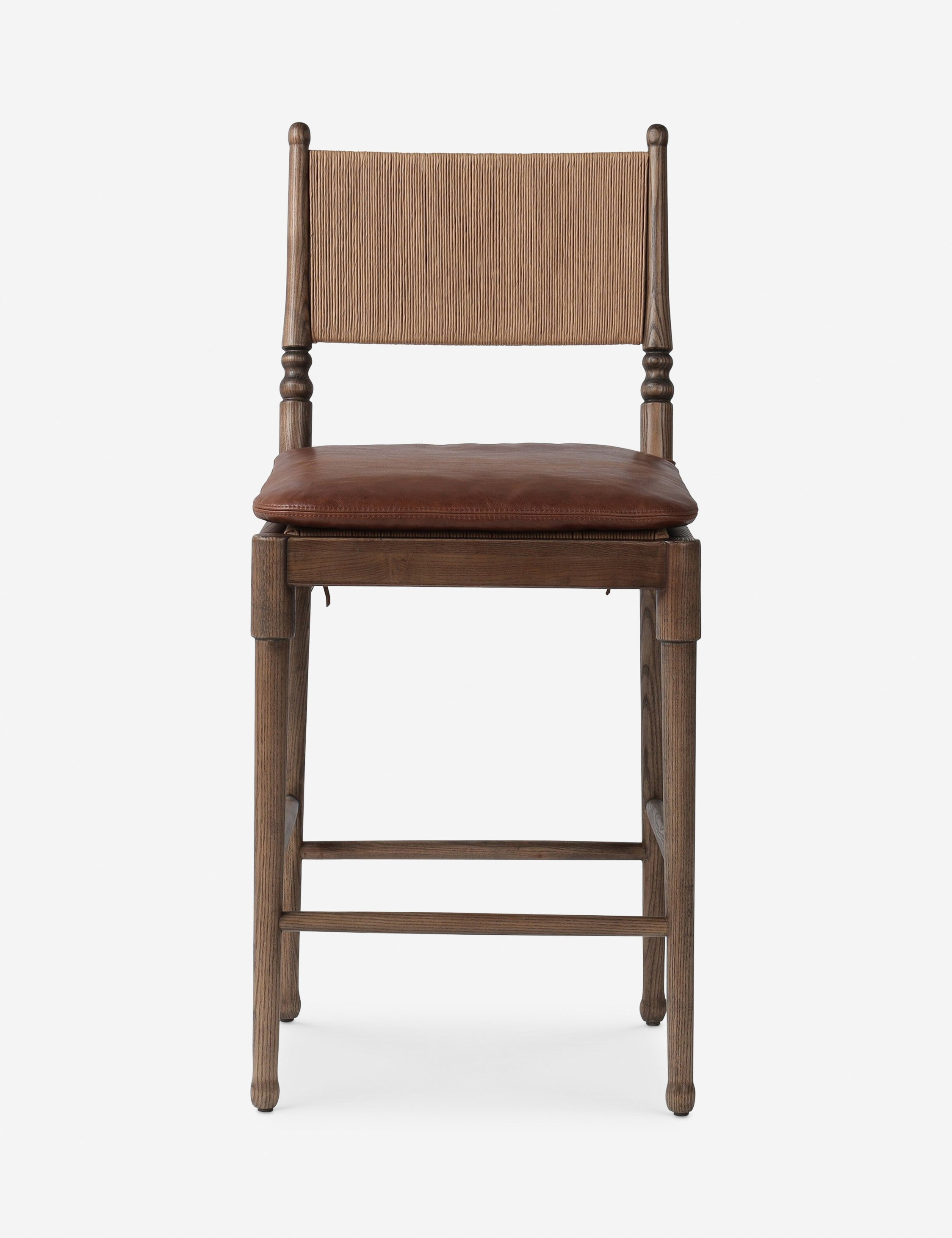 Fayth Bar and Counter Stool by Amber Lewis x Four Hands - Mahogany Leather / Counter