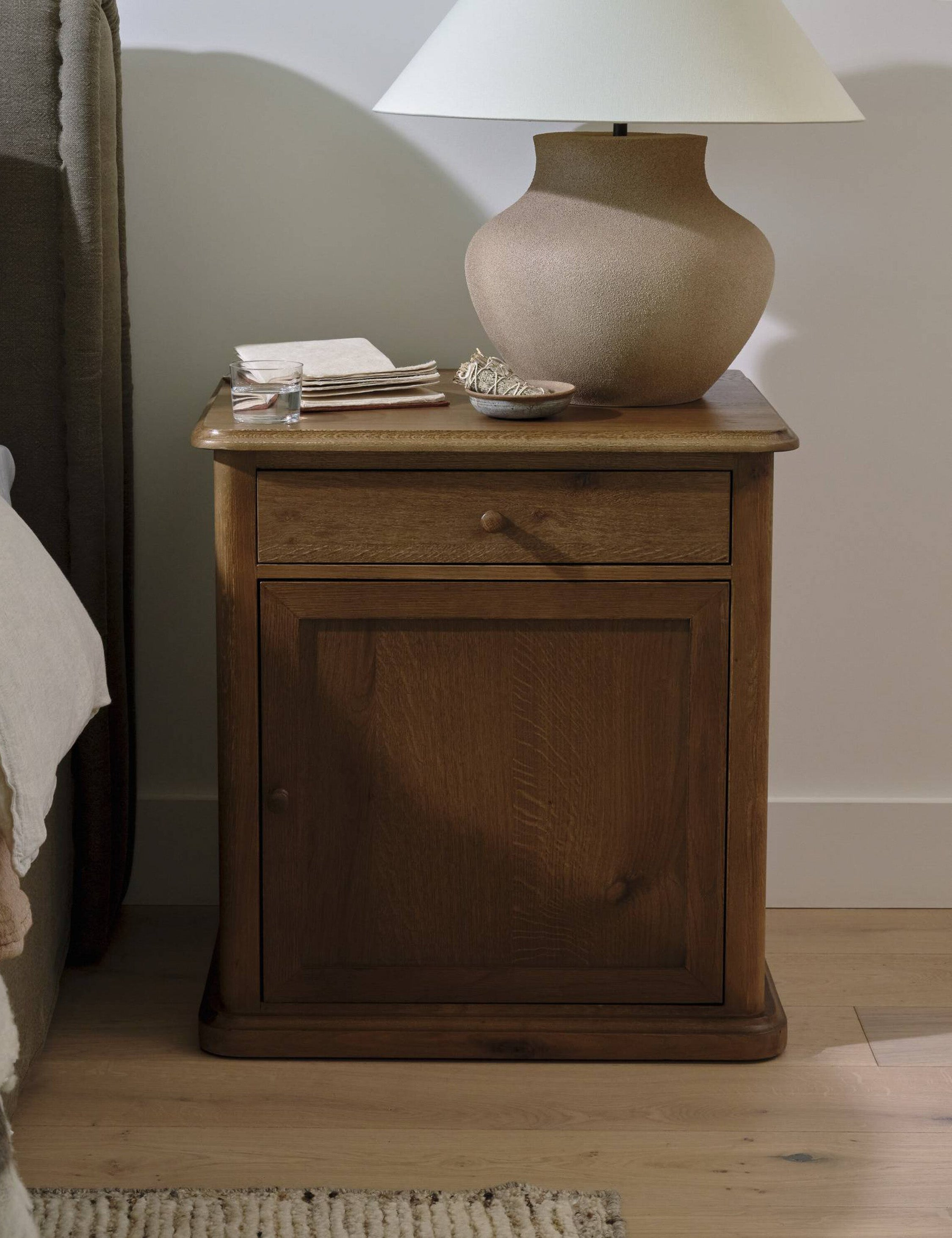Poppy Nightstand by Amber Lewis x Four Hands - Saddle Brown / Left