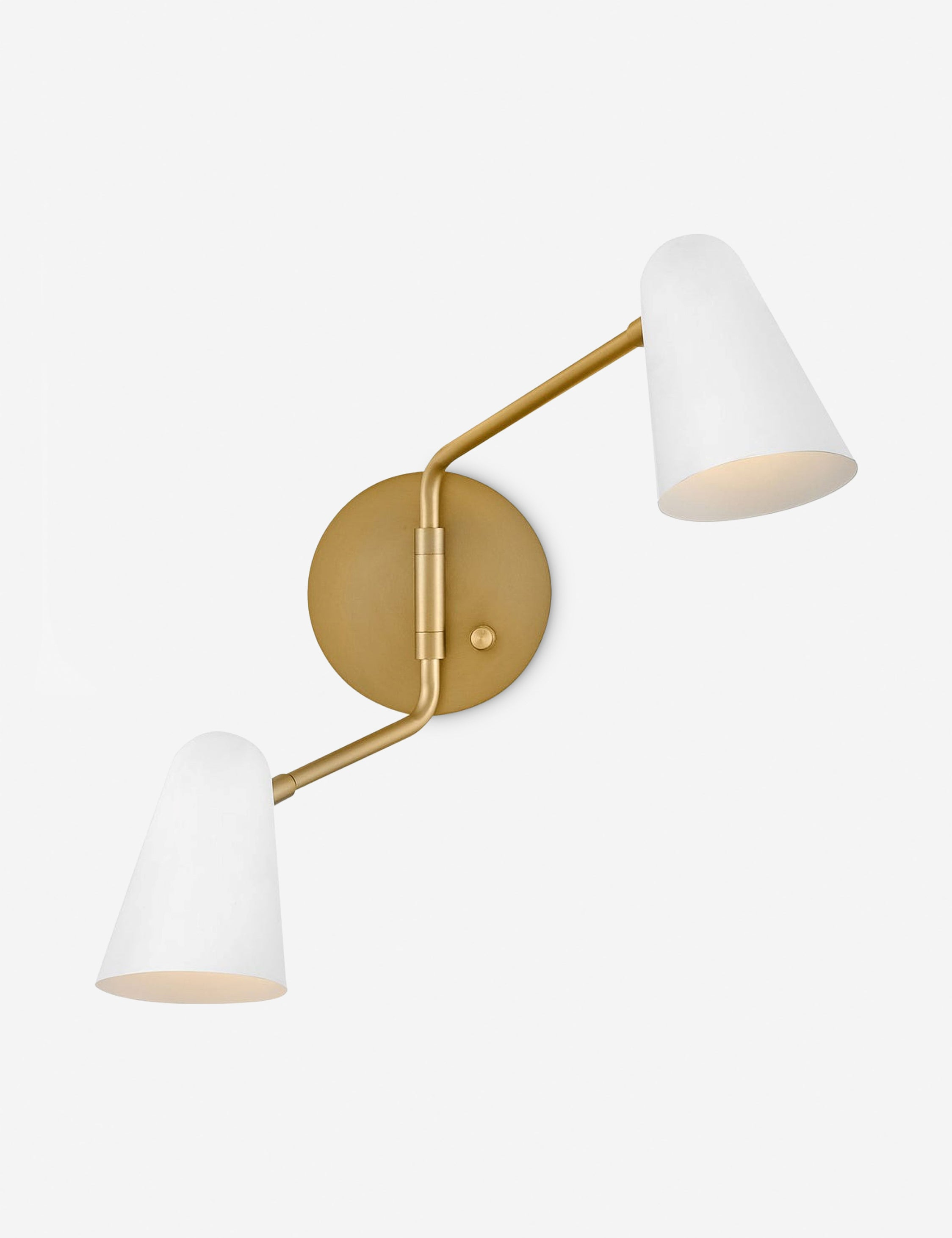 Mancini Double Sconce - Brass and White