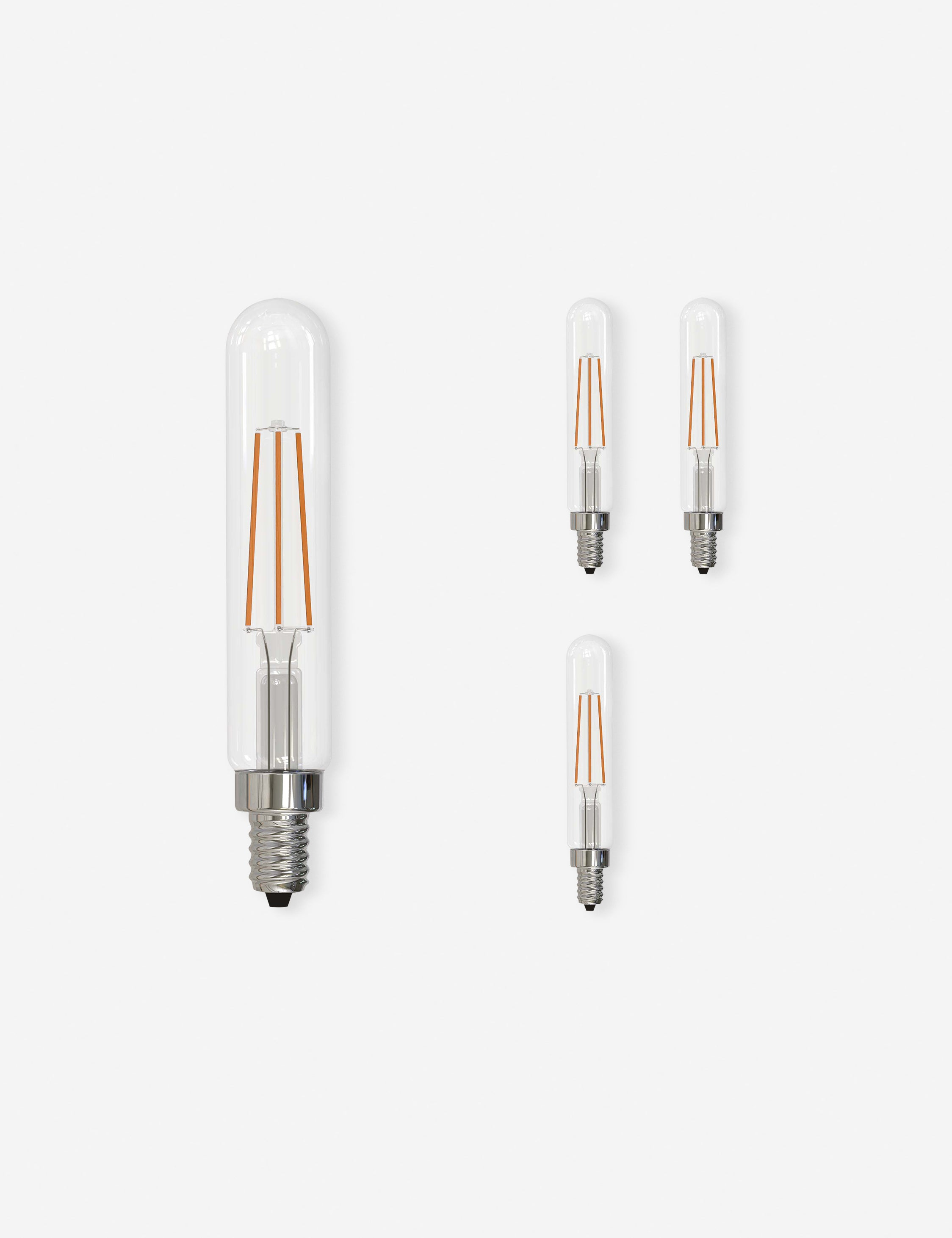 T8 LED Filament Bulb (Set of 4) - Clear Glass / E12 / 4.5Watt