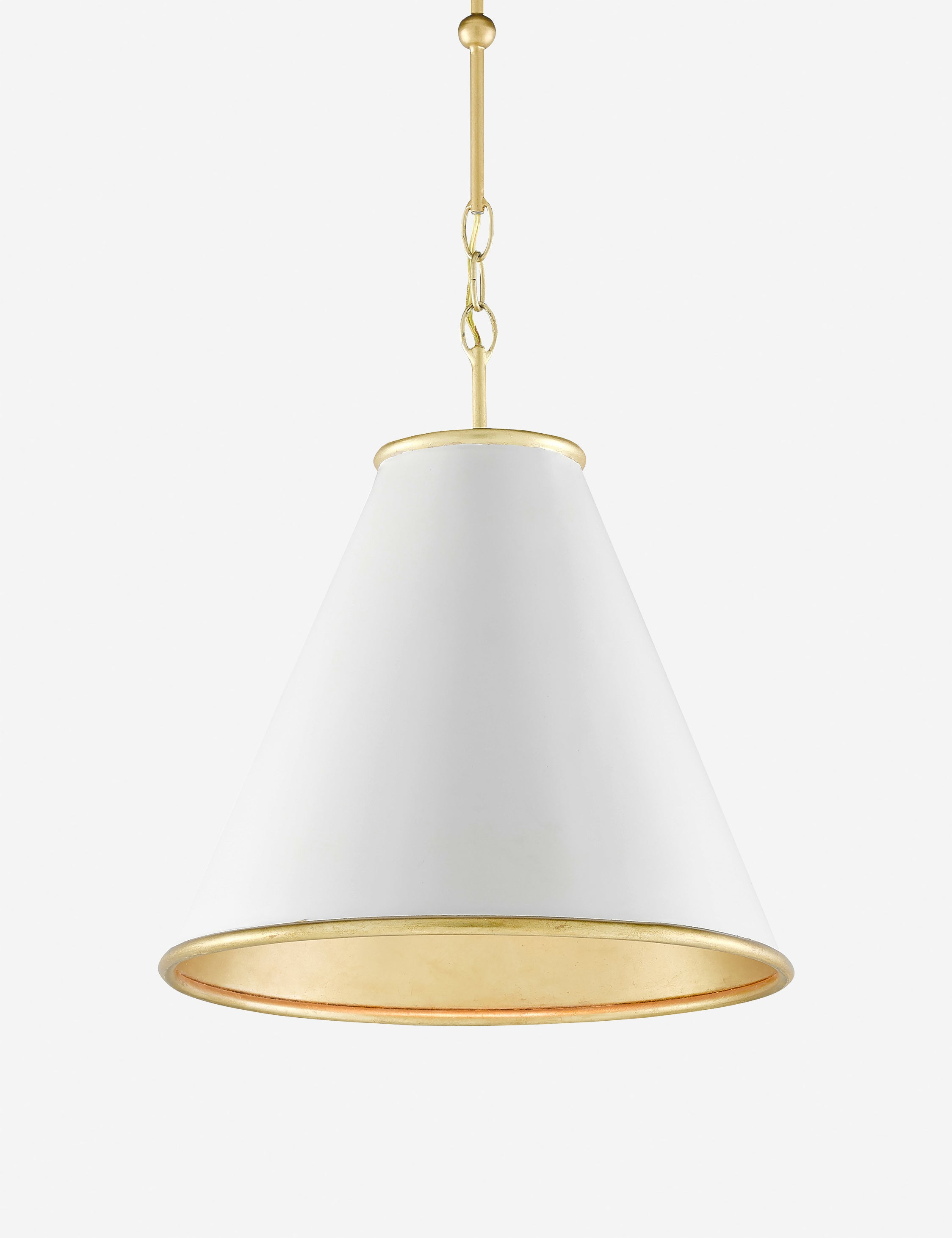 Adkins Pendant - Brass and White / 16"Dia