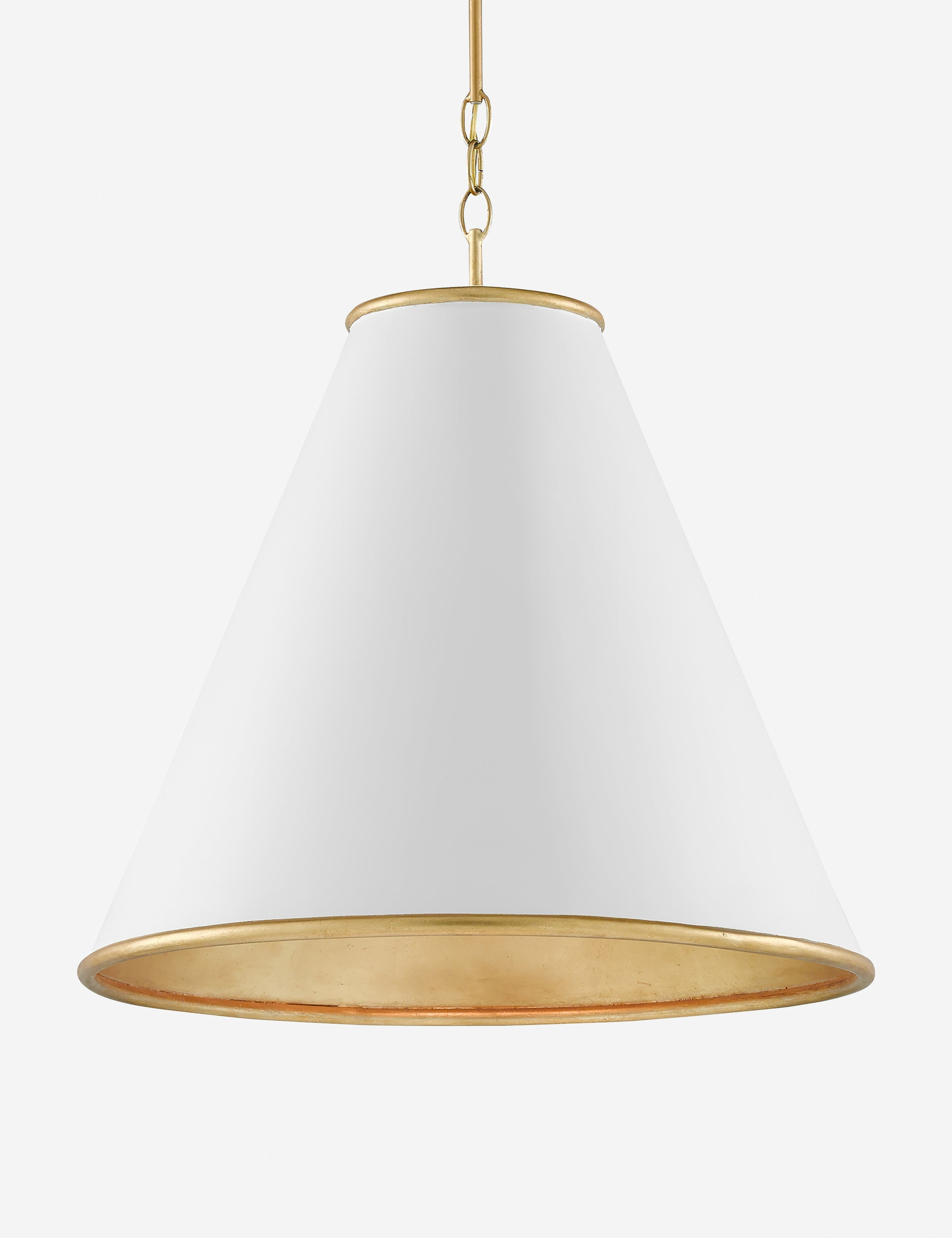 Adkins Pendant - Brass and White / 22"Dia
