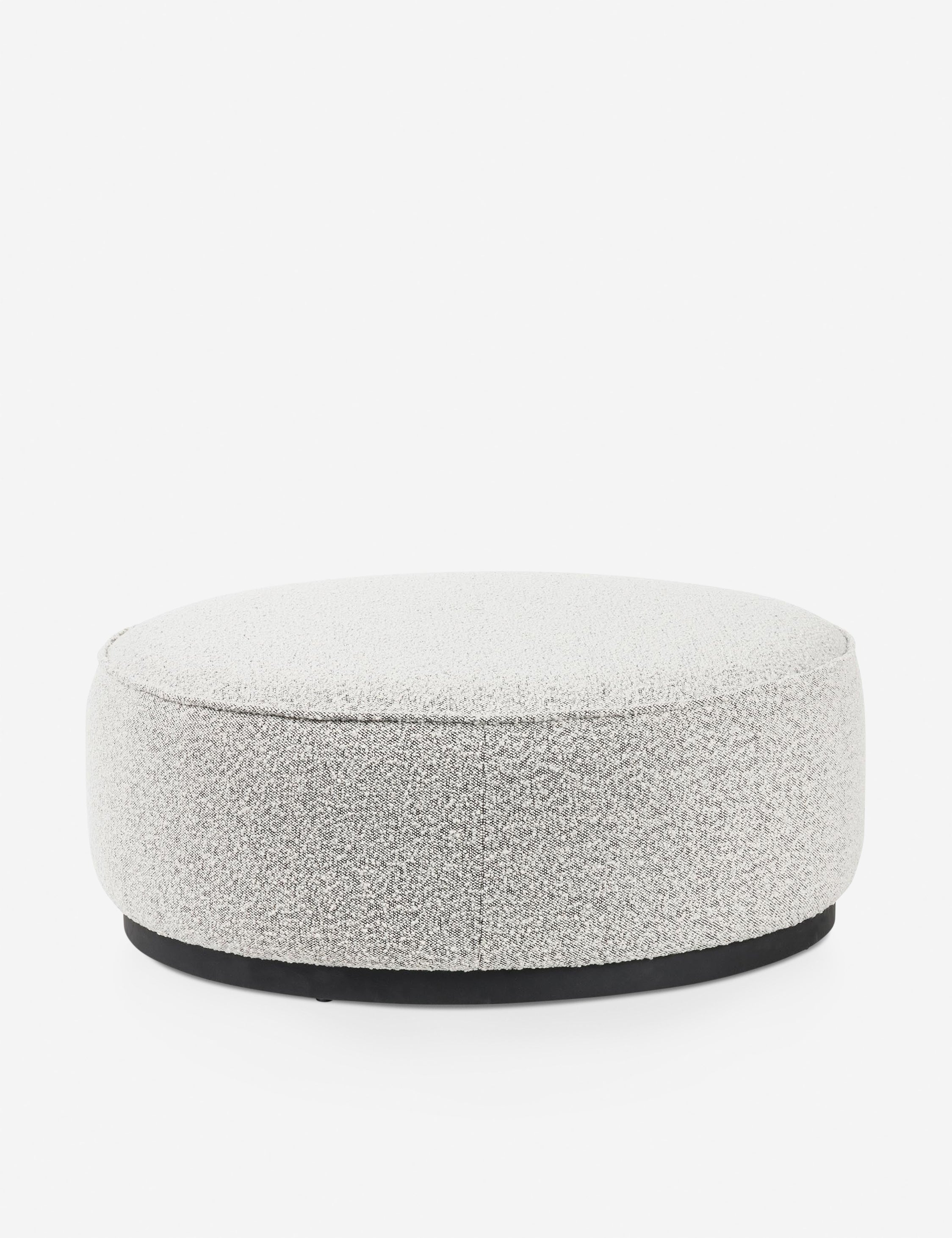 Aldora Round Ottoman - Gray Boucle