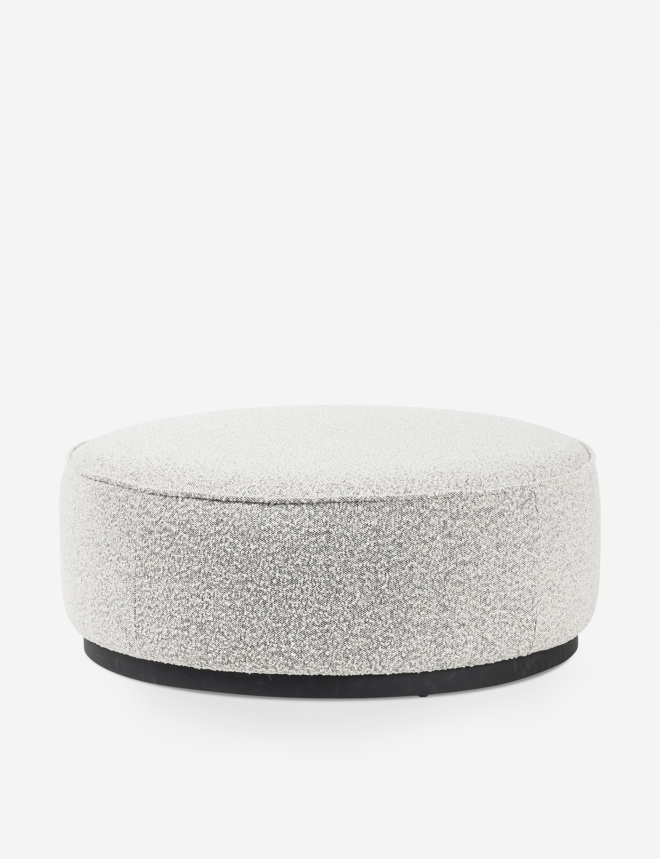 Aldora Round Ottoman - Gray Boucle