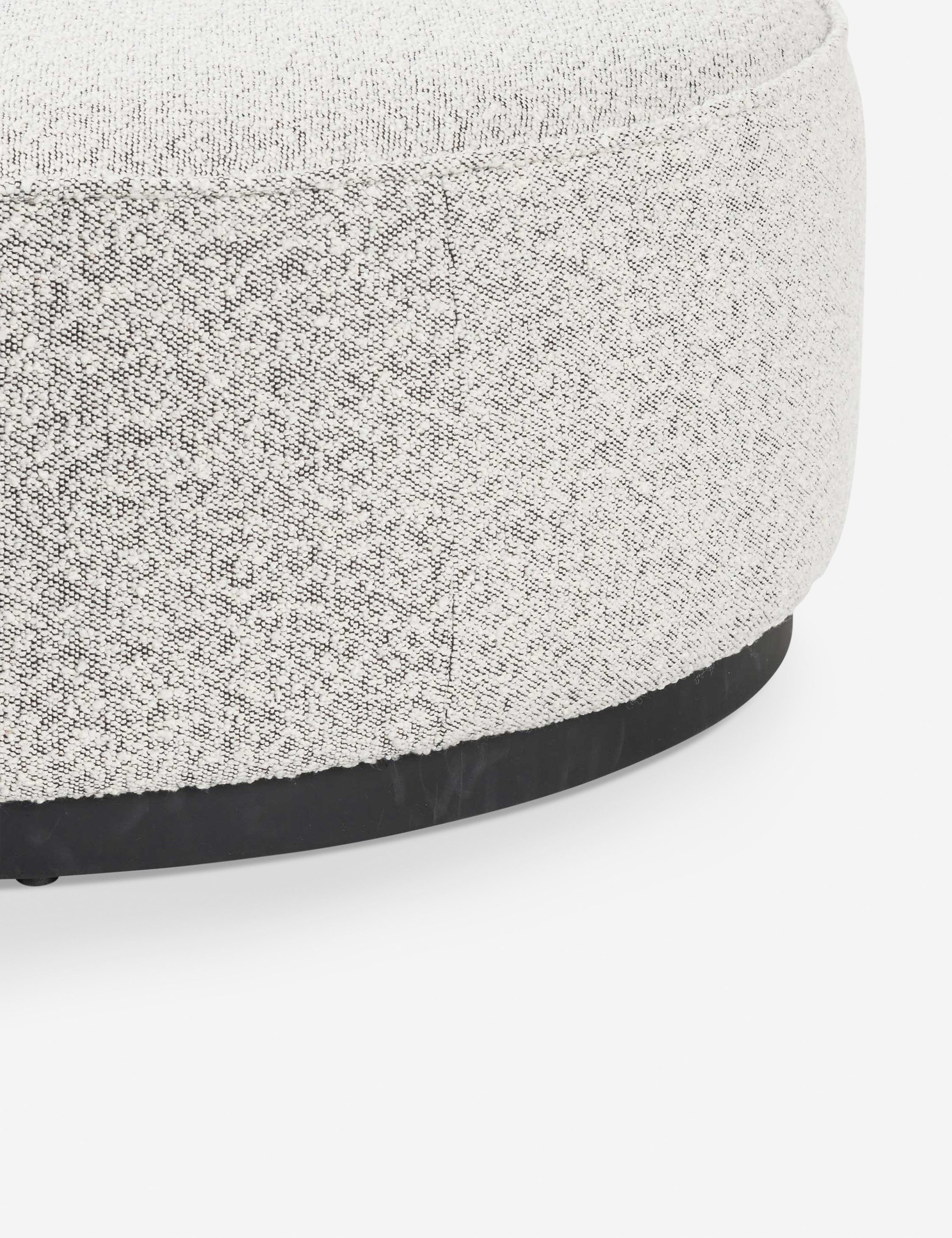 Aldora Round Ottoman - Gray Boucle