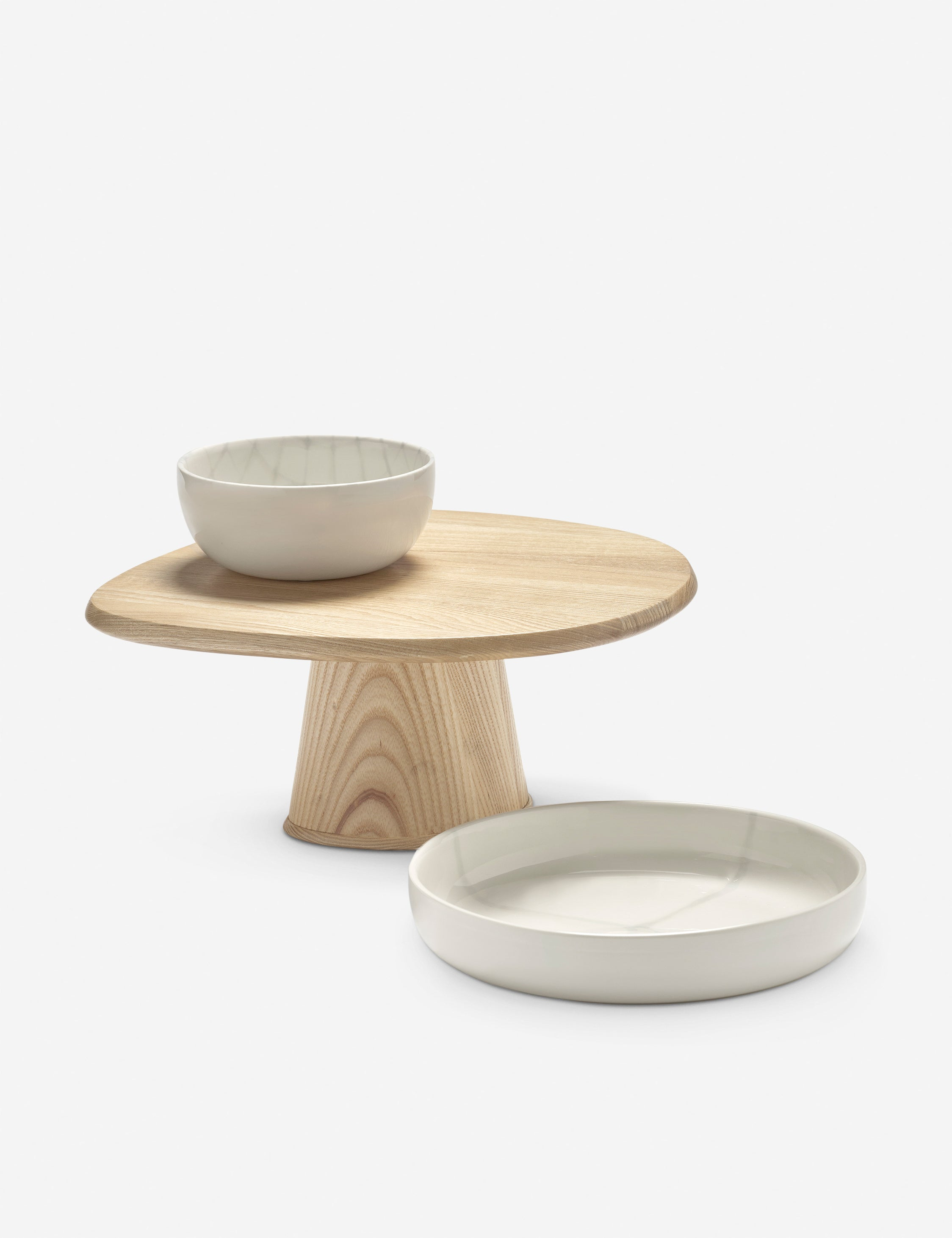 Dune Ash Wood Cake Stand by Kelly Wearstler x Serax - White Ash / Small