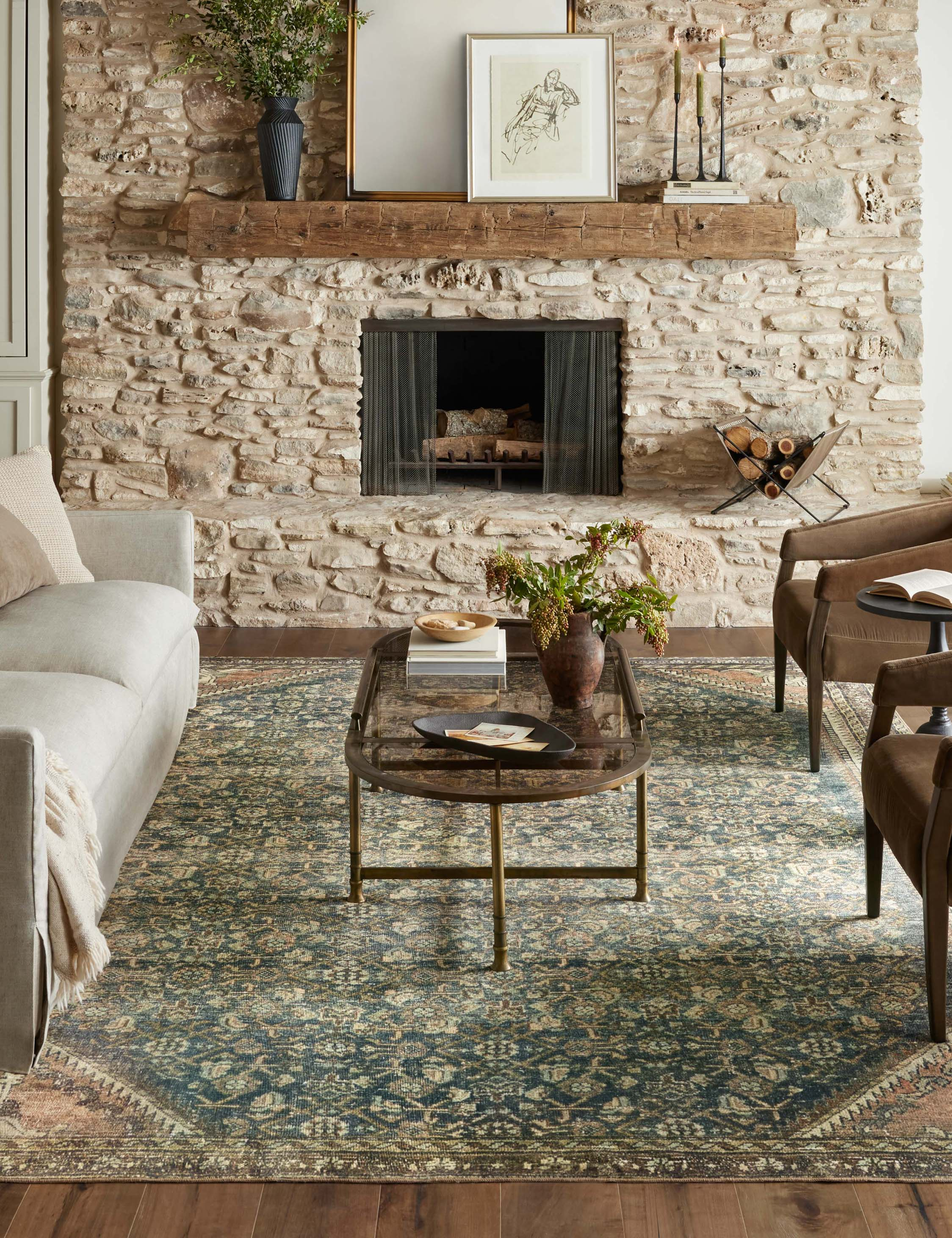 Banks I Rug by Magnolia Home by Joanna Gaines x Loloi - Denim and Clay / 2'6" x 7'6" Runner