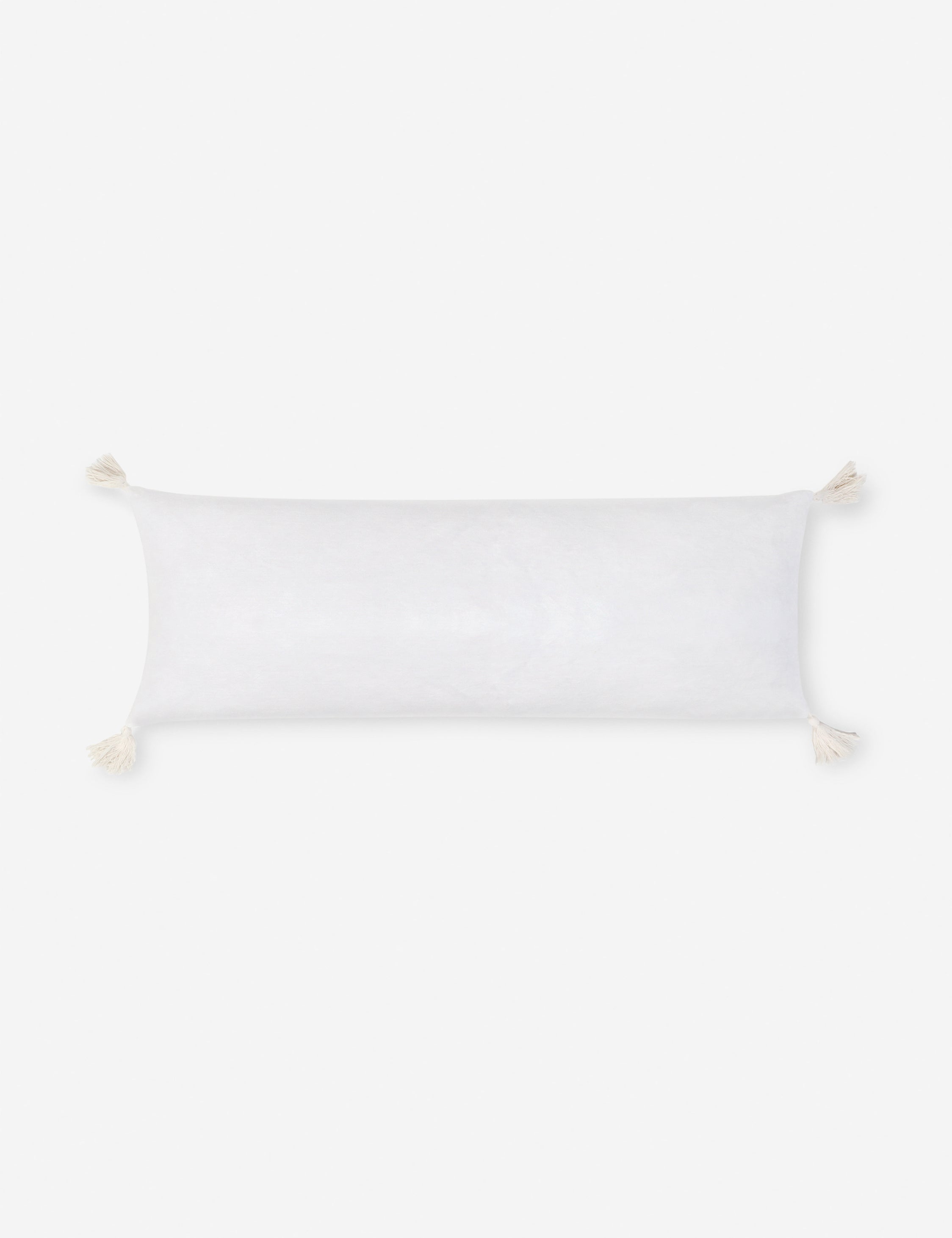 Bianca Velvet Pillow by Pom Pom at Home - White / Lumbar